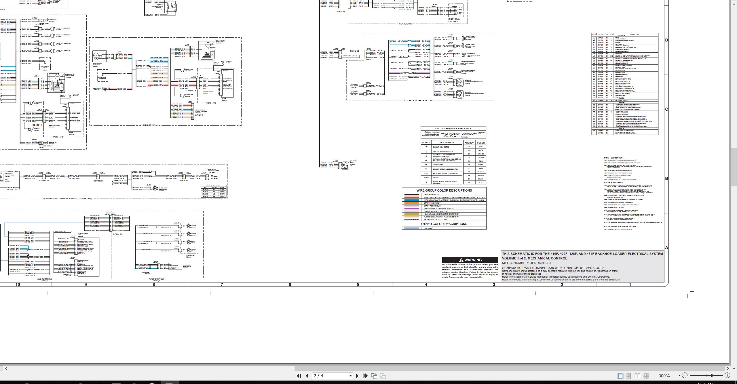CAT Backhoe Loader 416F Electrical Hydraulic Schematic (2)