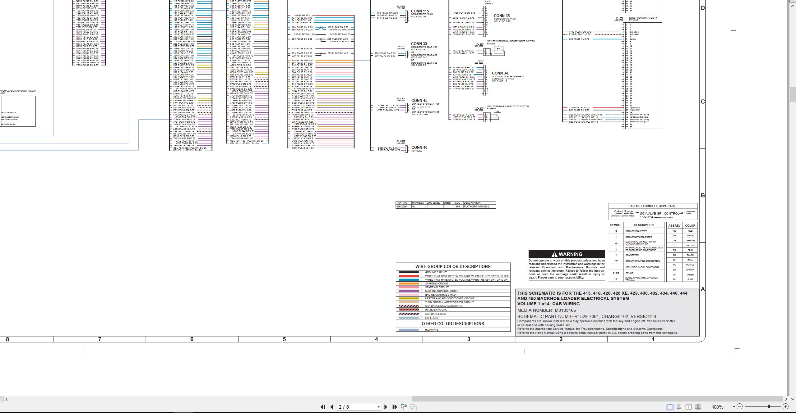 CAT Backhoe Loader 420 Electrical Hydraulic Schematic (2)