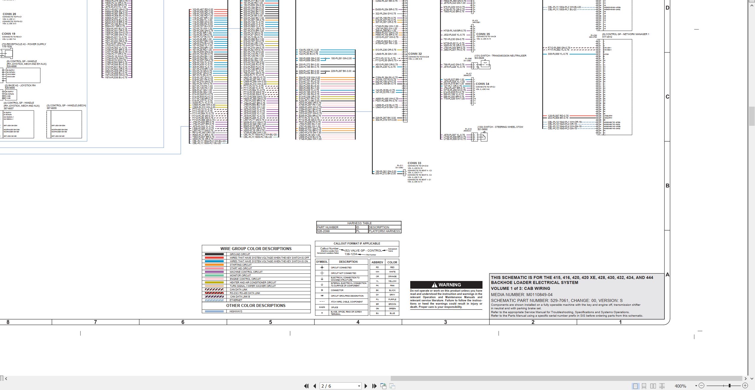 CAT Backhoe Loader 420 XE Electrical Schematic (2)