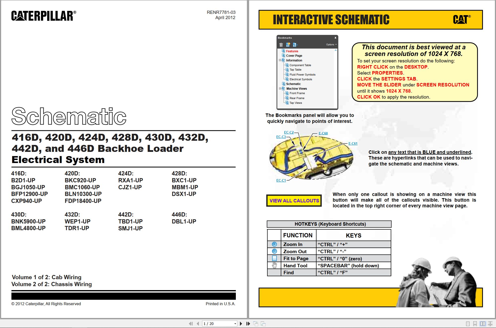 CAT Backhoe Loader 420D Electrical Hydraulic Schematic (1)