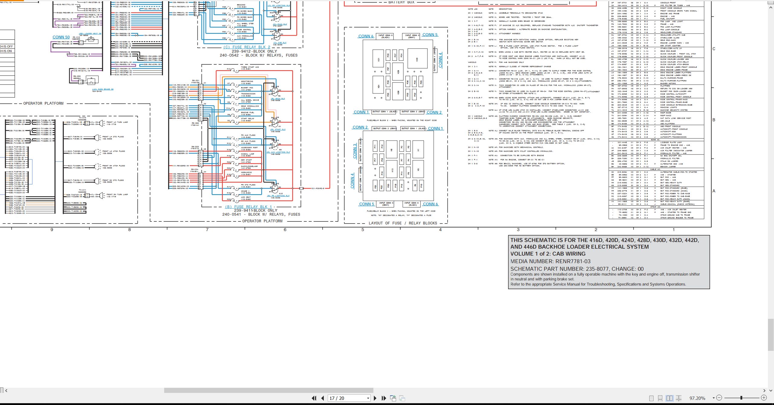 CAT Backhoe Loader 420D Electrical Hydraulic Schematic (2)