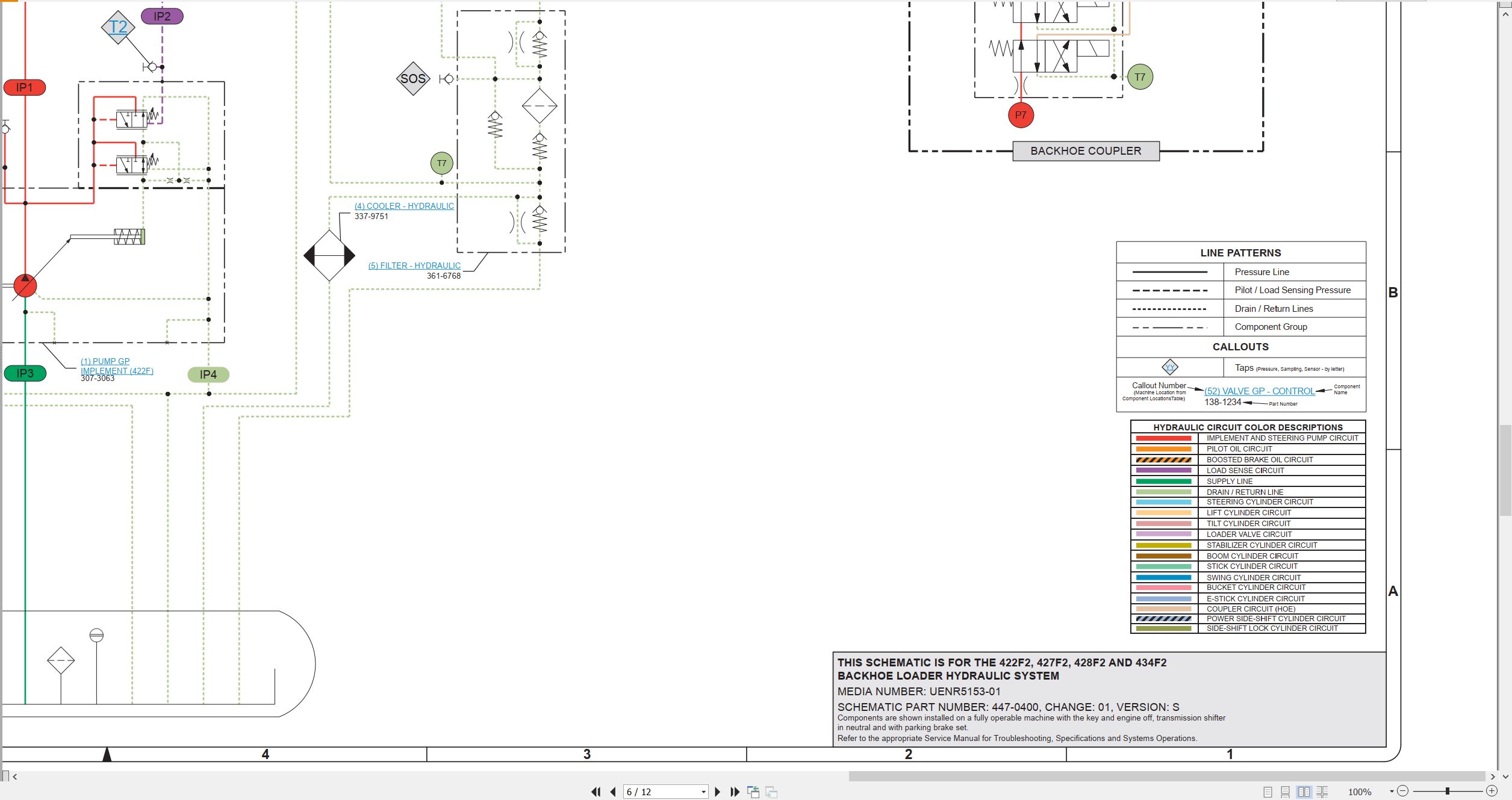 CAT Backhoe Loader 422F2 Electrical Hydraulic Schematic (3)