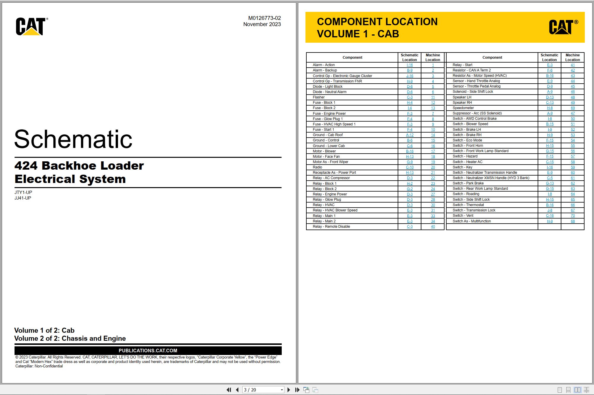CAT Backhoe Loader 424 Electrical Hydraulic Schematic (1)
