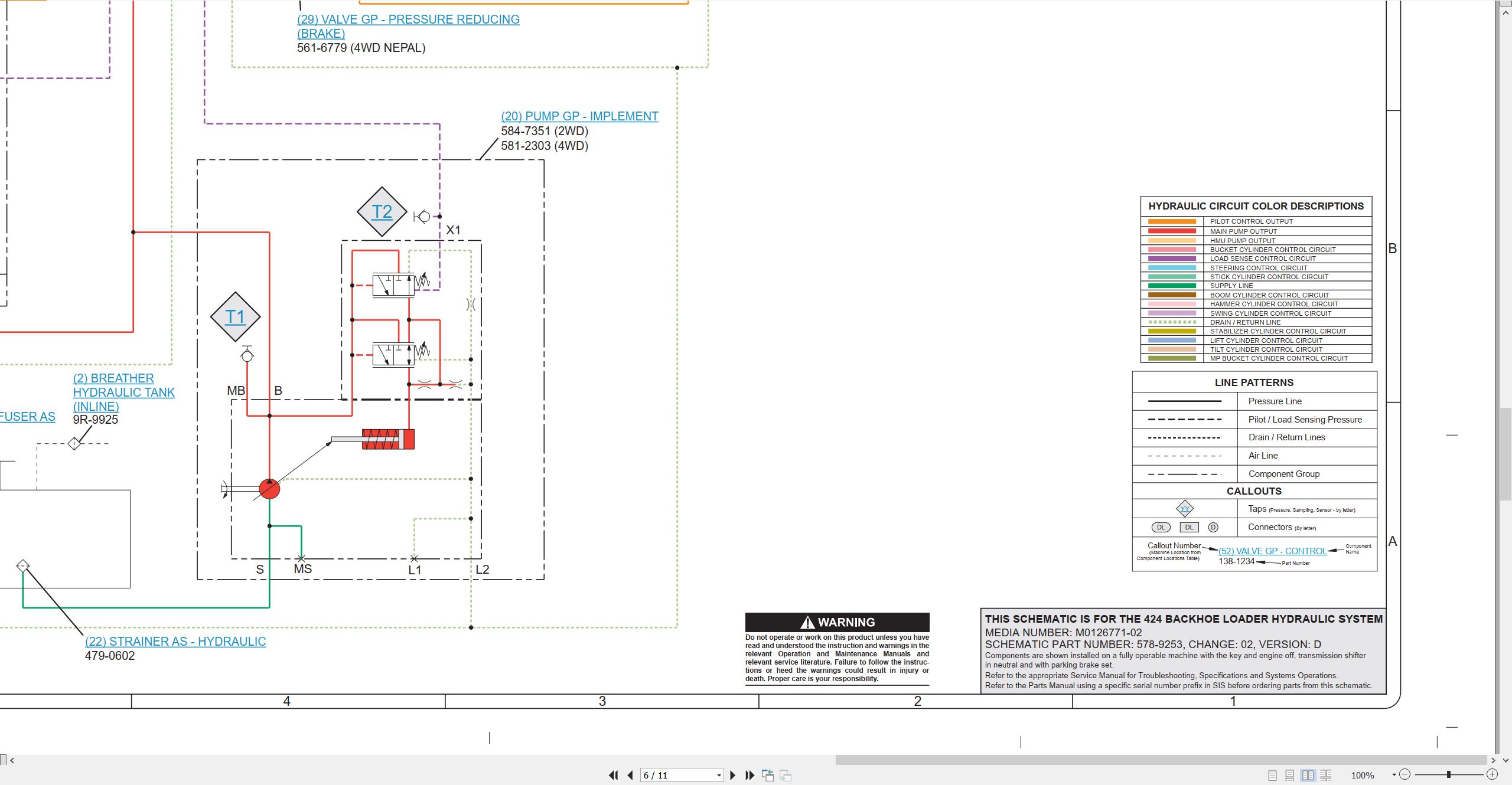 CAT Backhoe Loader 424 Electrical Hydraulic Schematic (3)