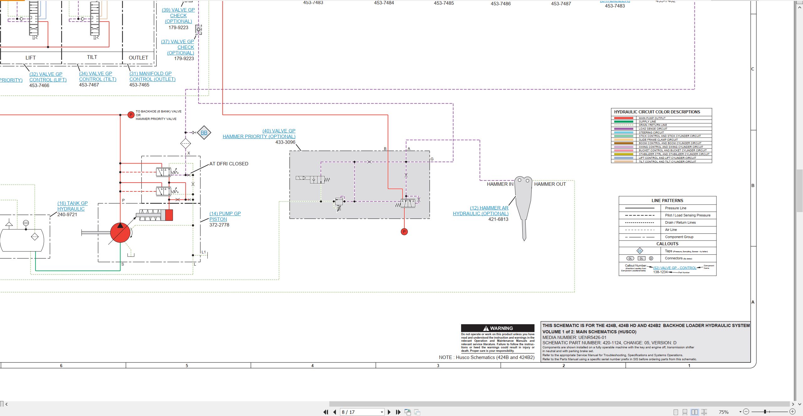 CAT Backhoe Loader 424B Electrical Hydraulic Schematic (3)