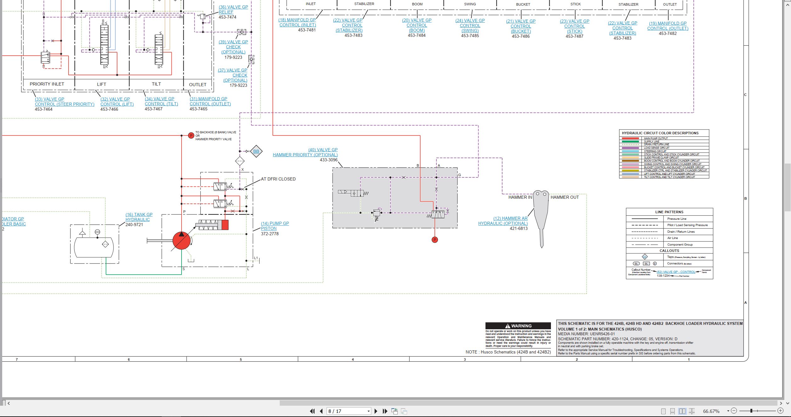 CAT Backhoe Loader 424B HD Electrical Hydraulic Schematic (3)