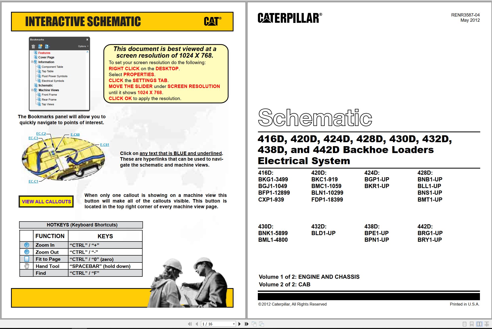 CAT Backhoe Loader 424D Electrical Hydraulic Schematic (1)