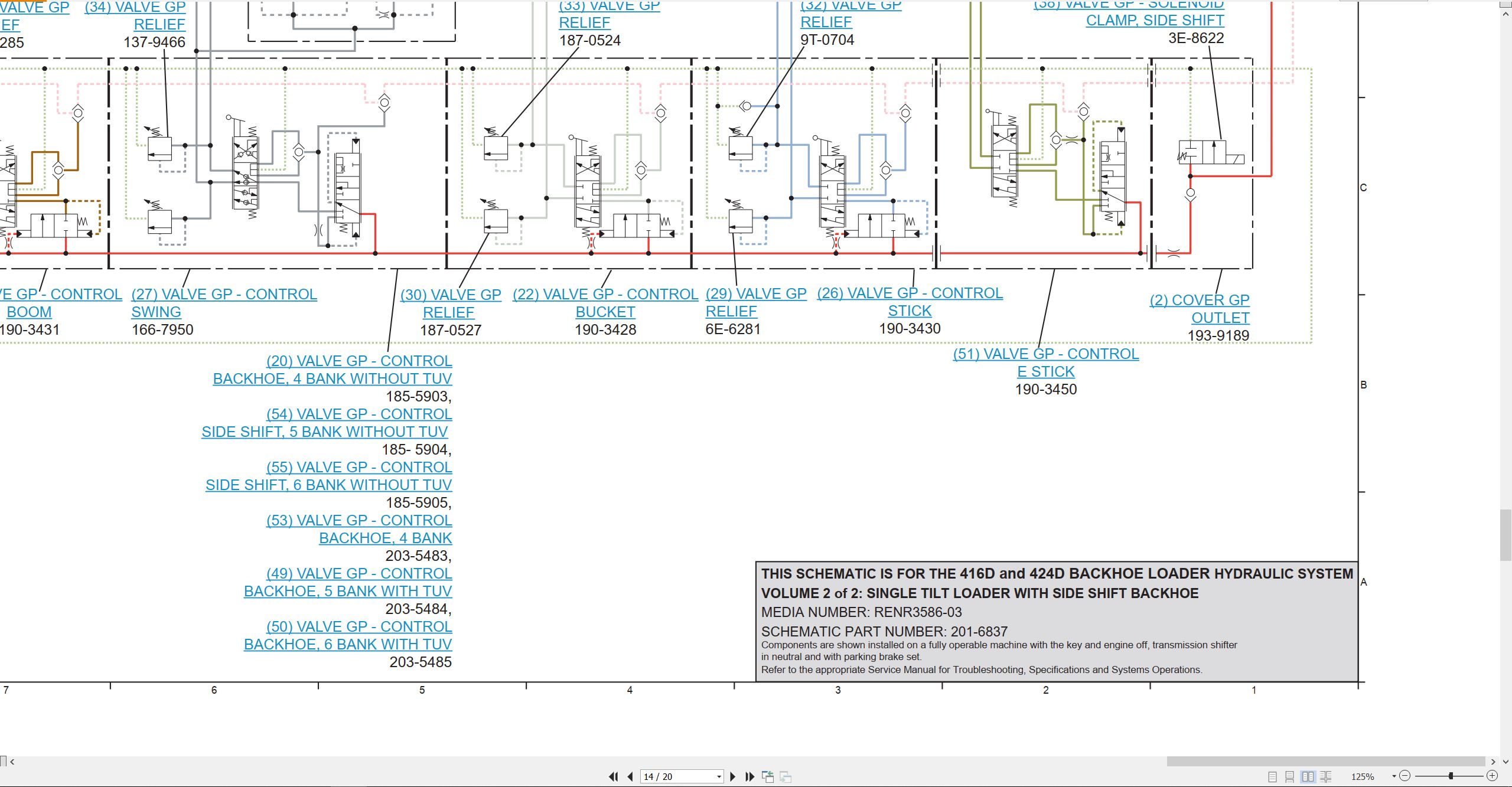 CAT Backhoe Loader 424D Electrical Hydraulic Schematic (3)