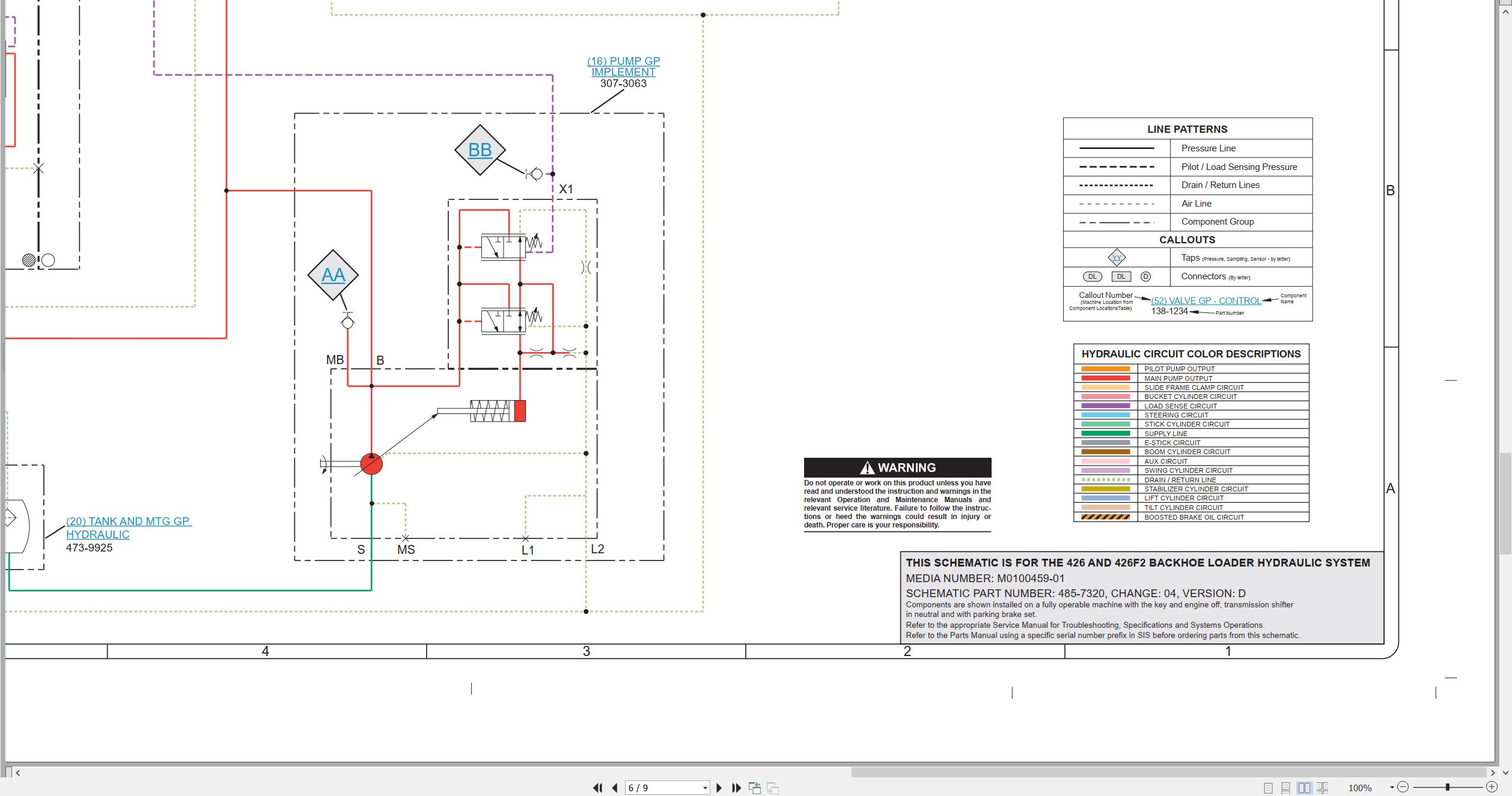 CAT Backhoe Loader 426 Electrical Hydraulic Schematic (3)