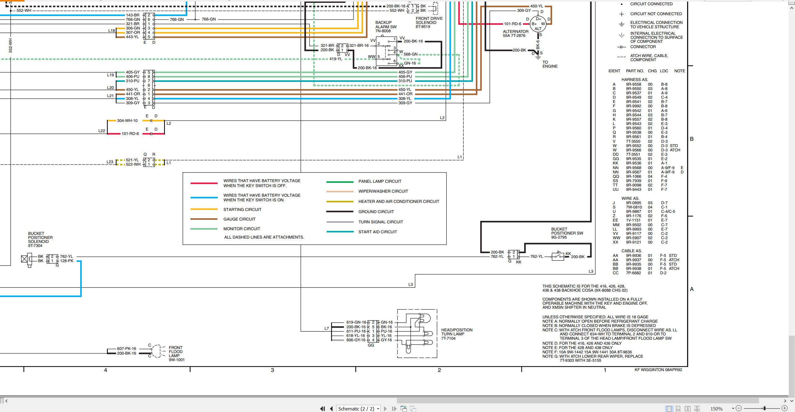 CAT Backhoe Loader 426 II Electrical Schematic (2)