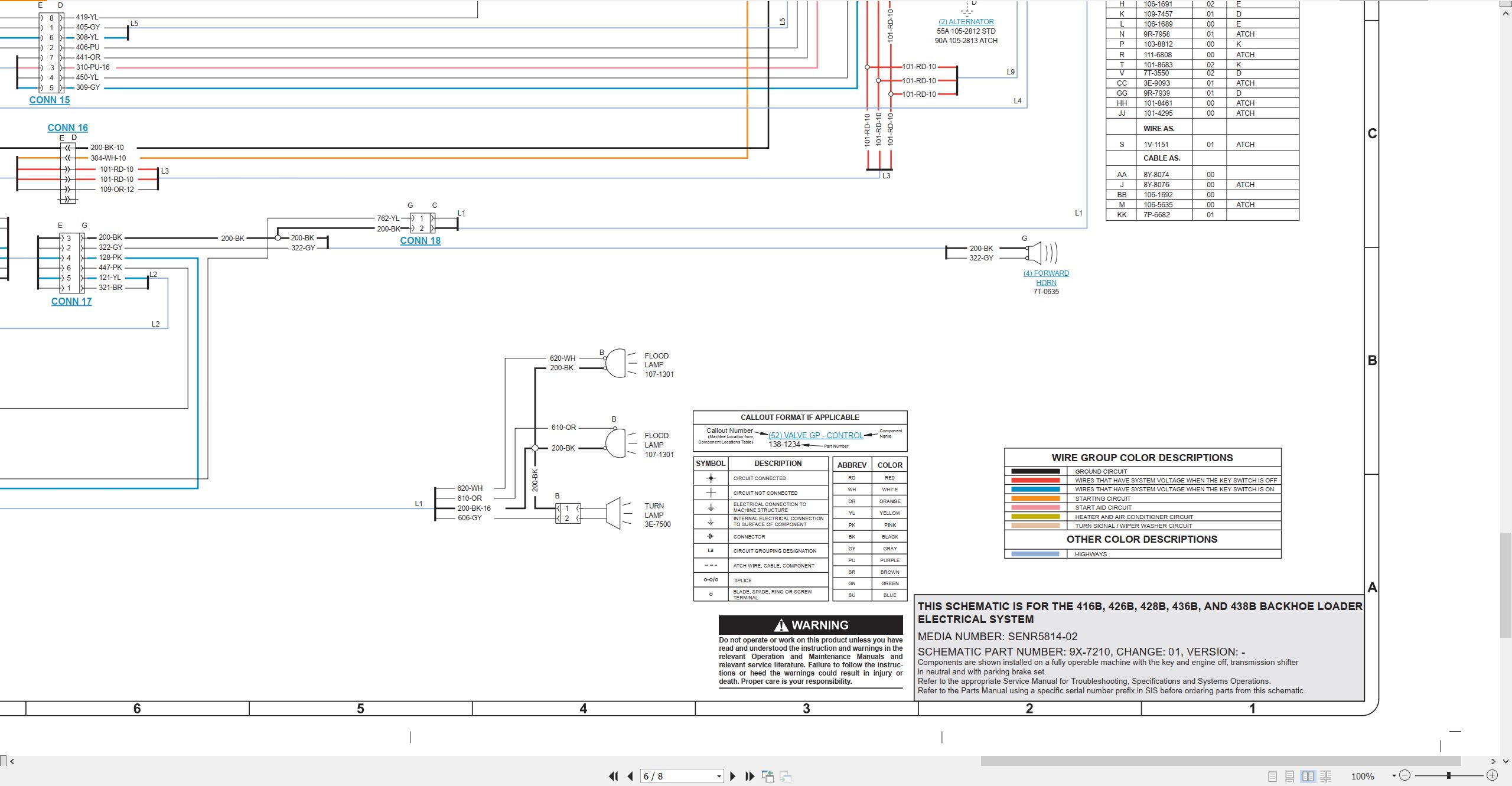 CAT Backhoe Loader 426B Electrical Schematic (2)