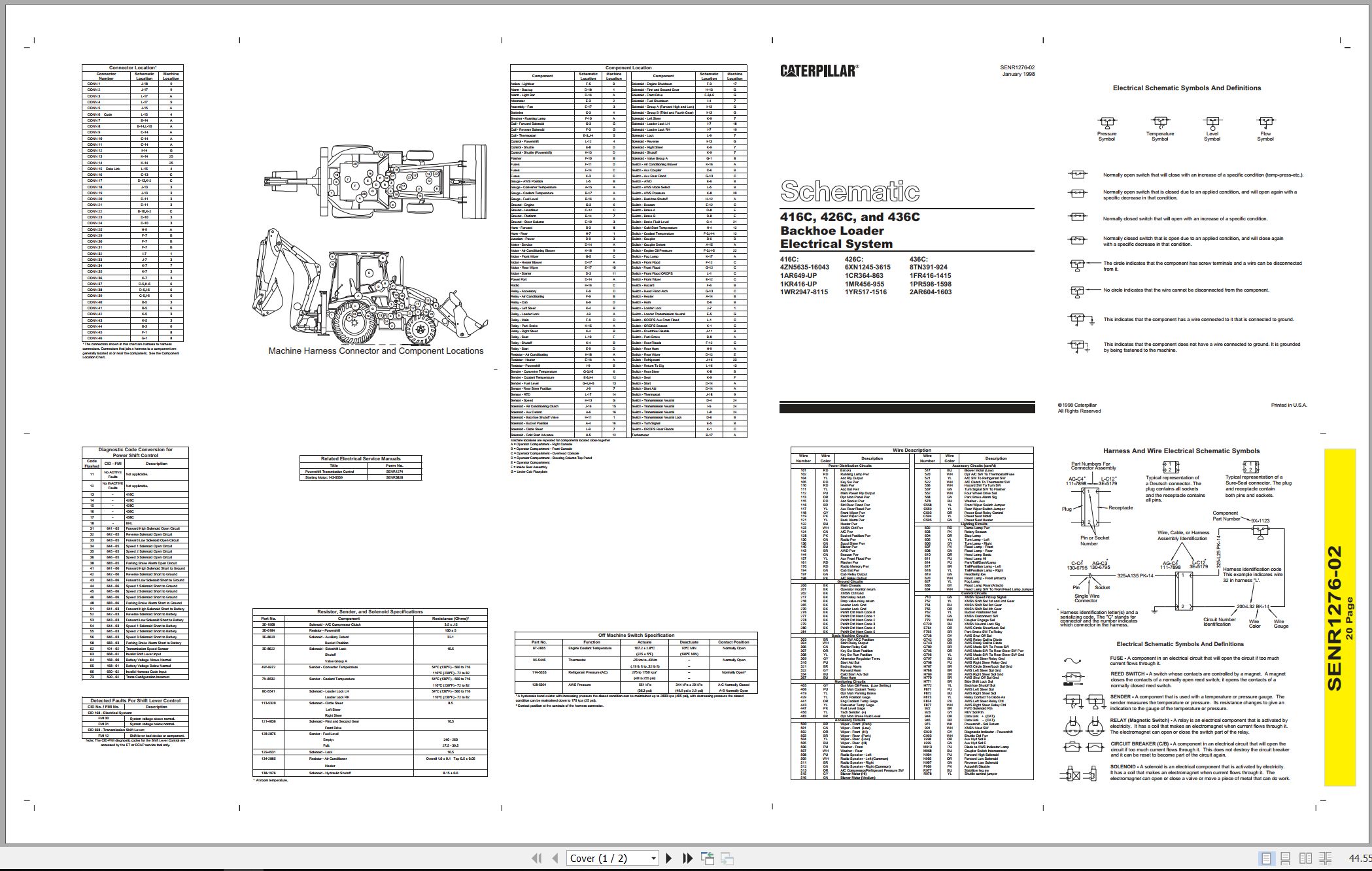 CAT Backhoe Loader 426C Electrical Hydraulic Schematic (1)
