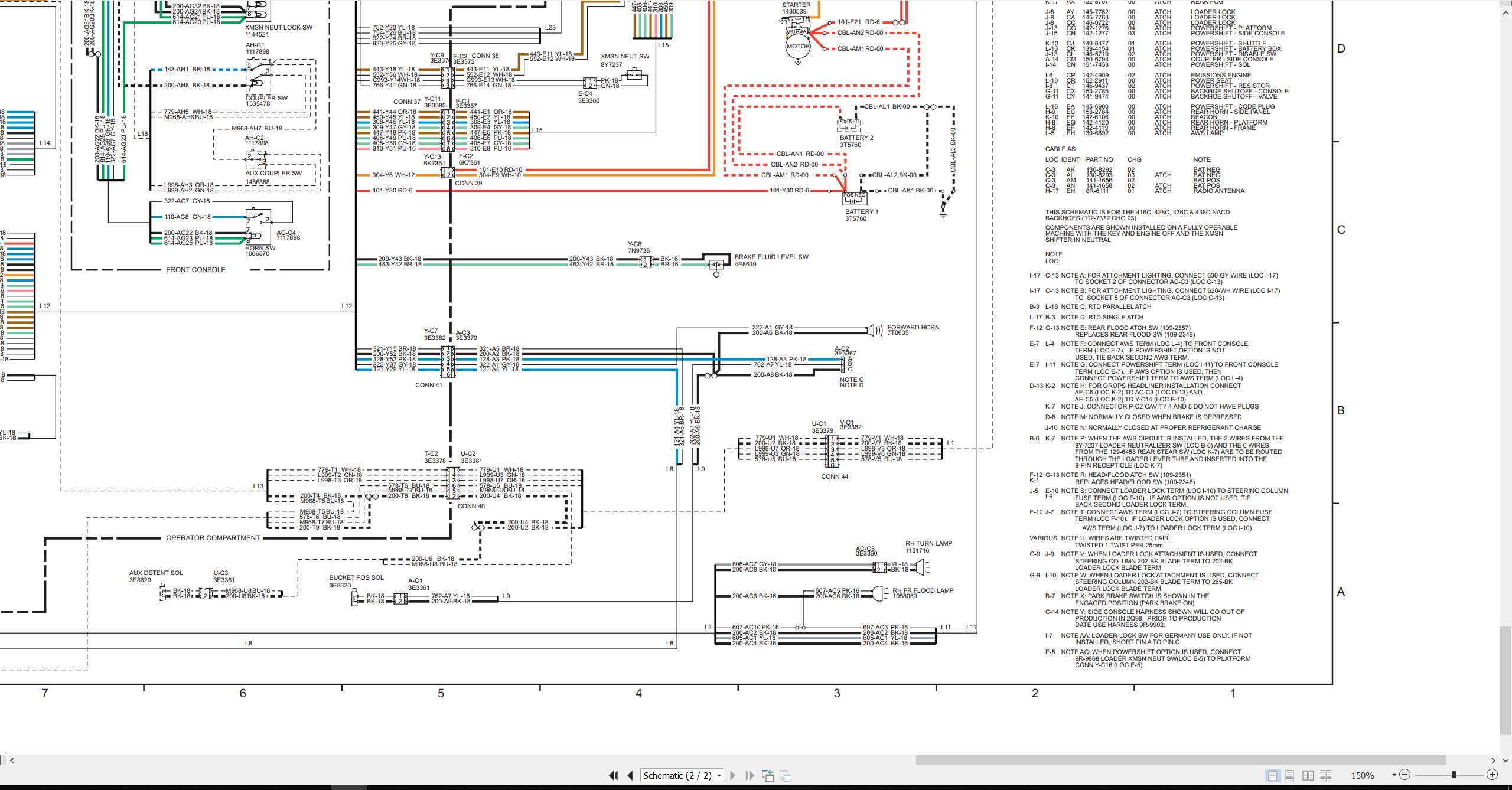 CAT Backhoe Loader 426C Electrical Hydraulic Schematic (2)
