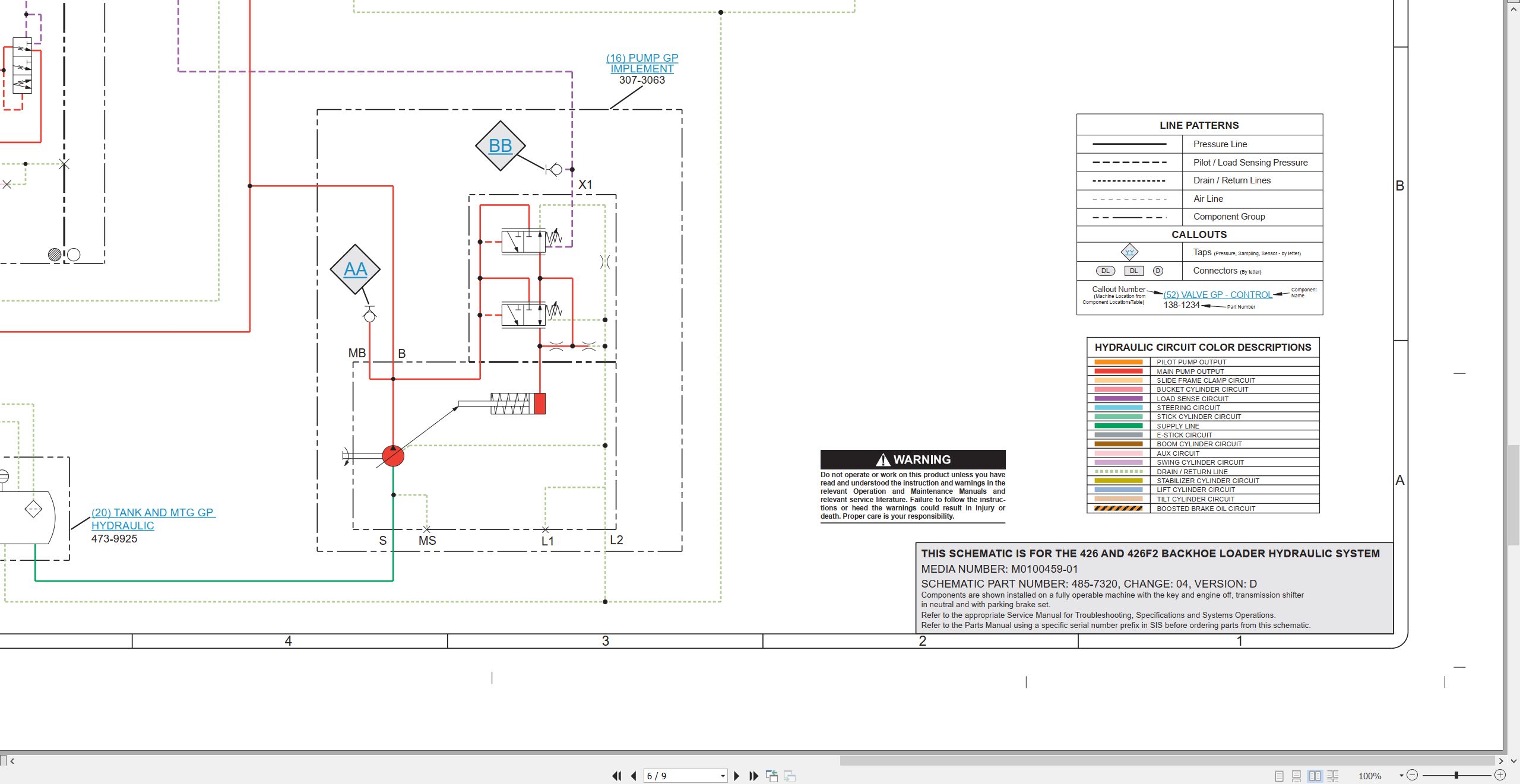 CAT Backhoe Loader 426F2 Electrical Hydraulic Schematic (3)