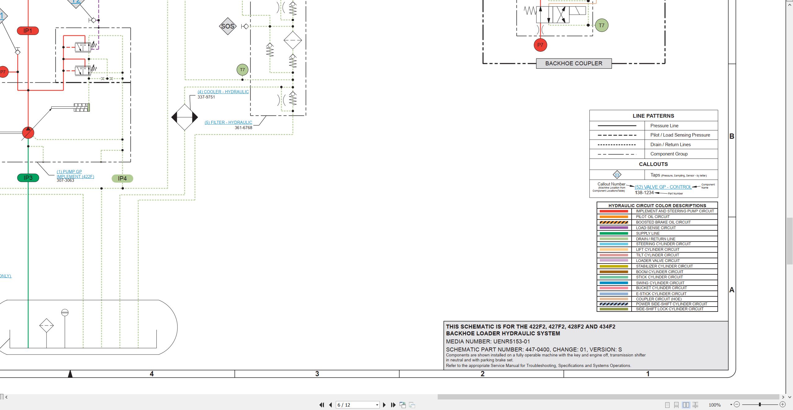 CAT Backhoe Loader 427F2 Electrical Hydraulic Schematic (3)