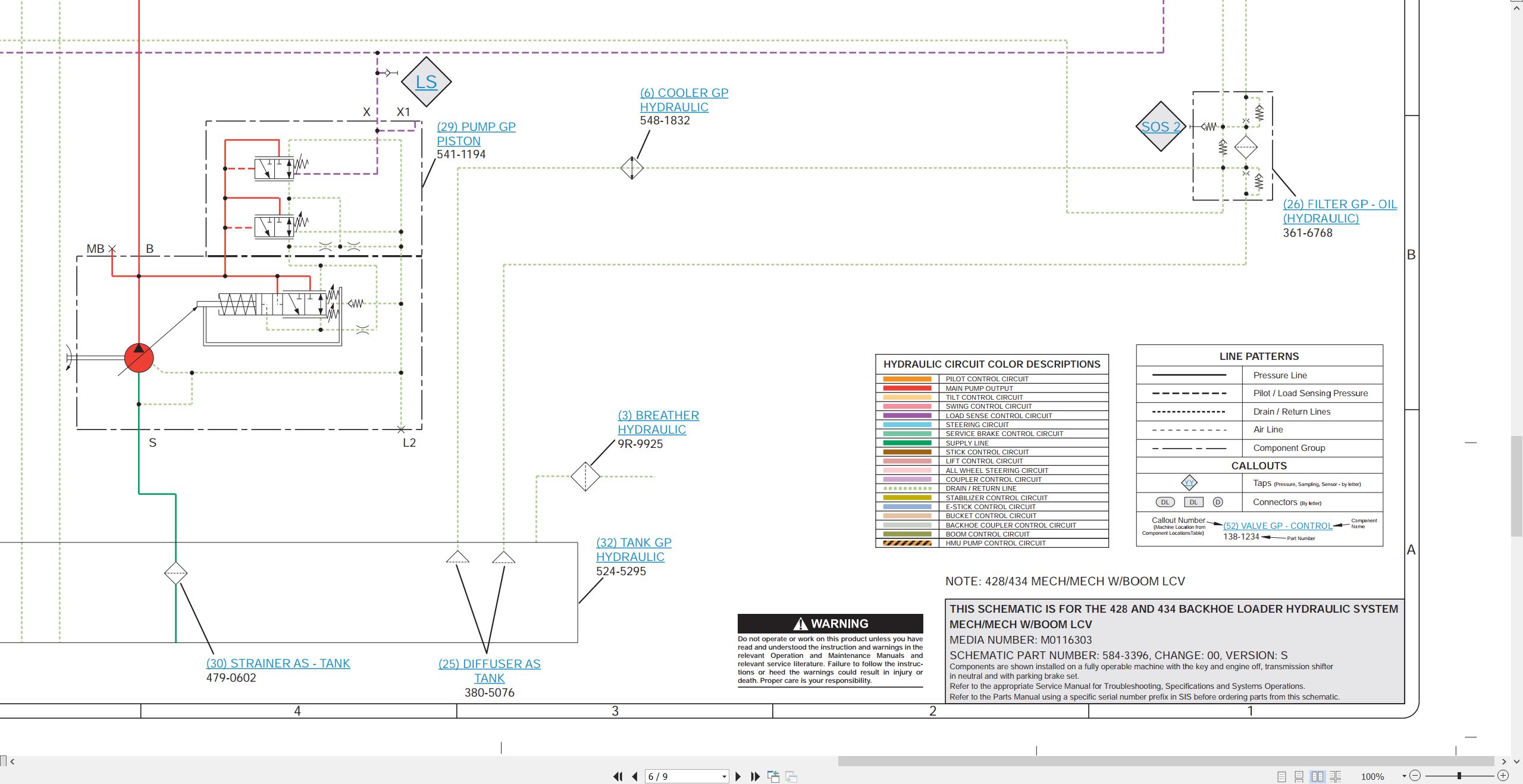 CAT Backhoe Loader 428 Electrical Hydraulic Schematic (3)