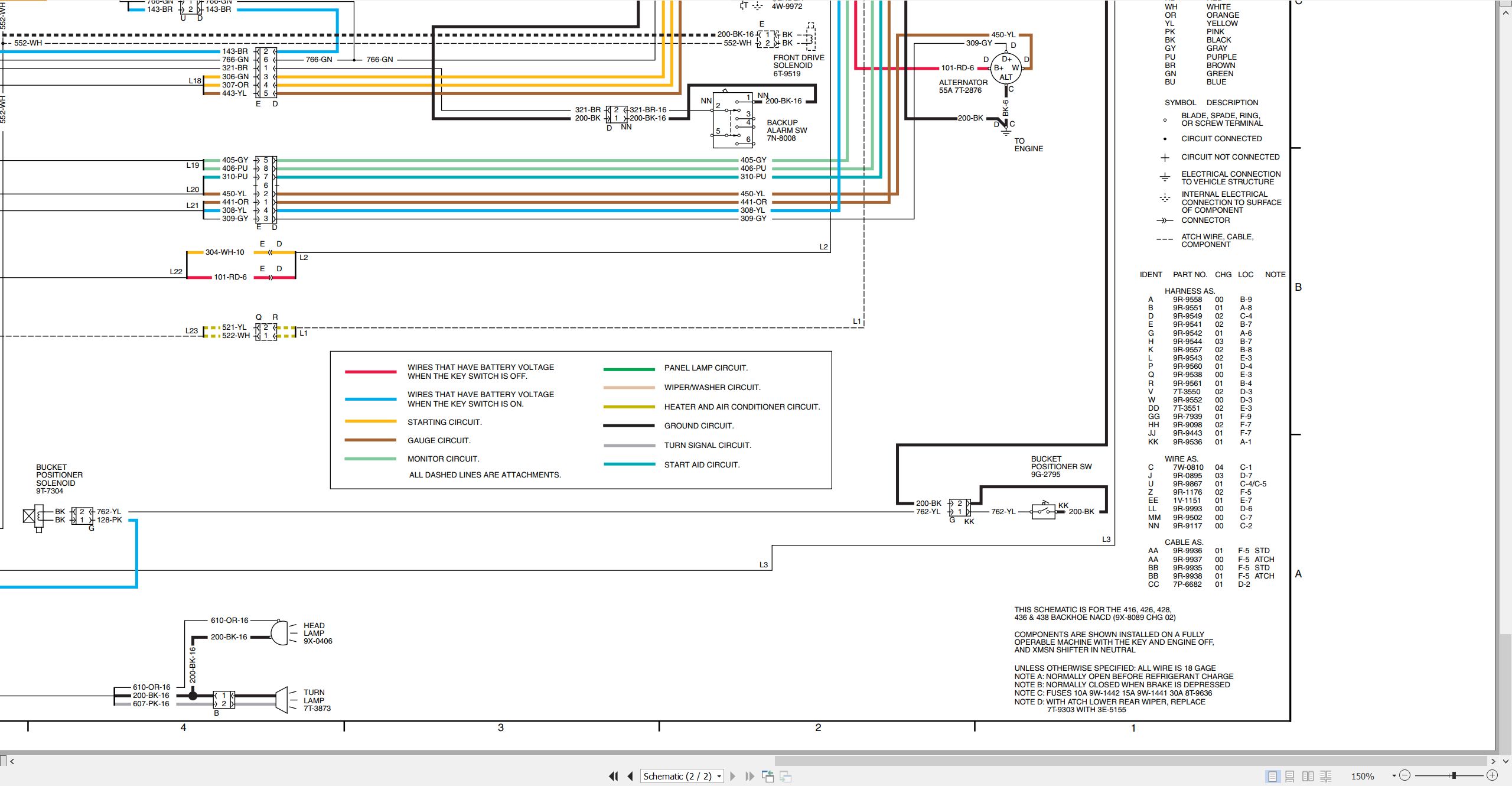 CAT Backhoe Loader 428 II Electrical Schematic (2)