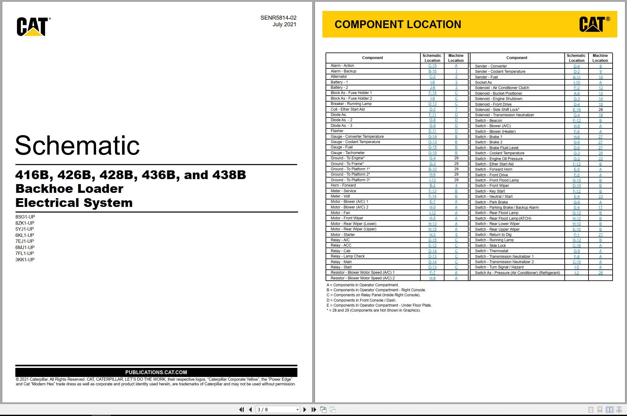 CAT Backhoe Loader 428B Electrical Schematic (1)