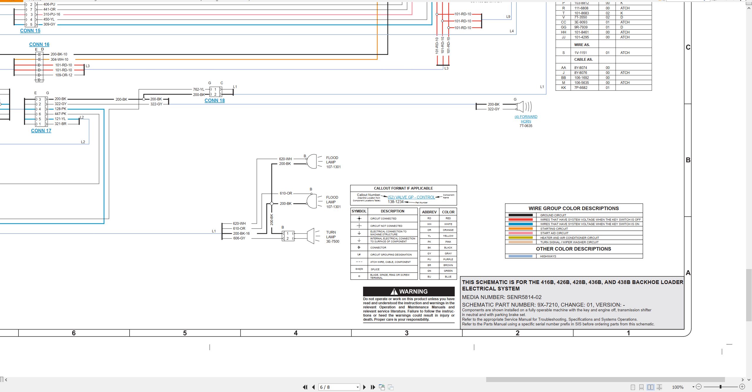 CAT Backhoe Loader 428B Electrical Schematic (2)