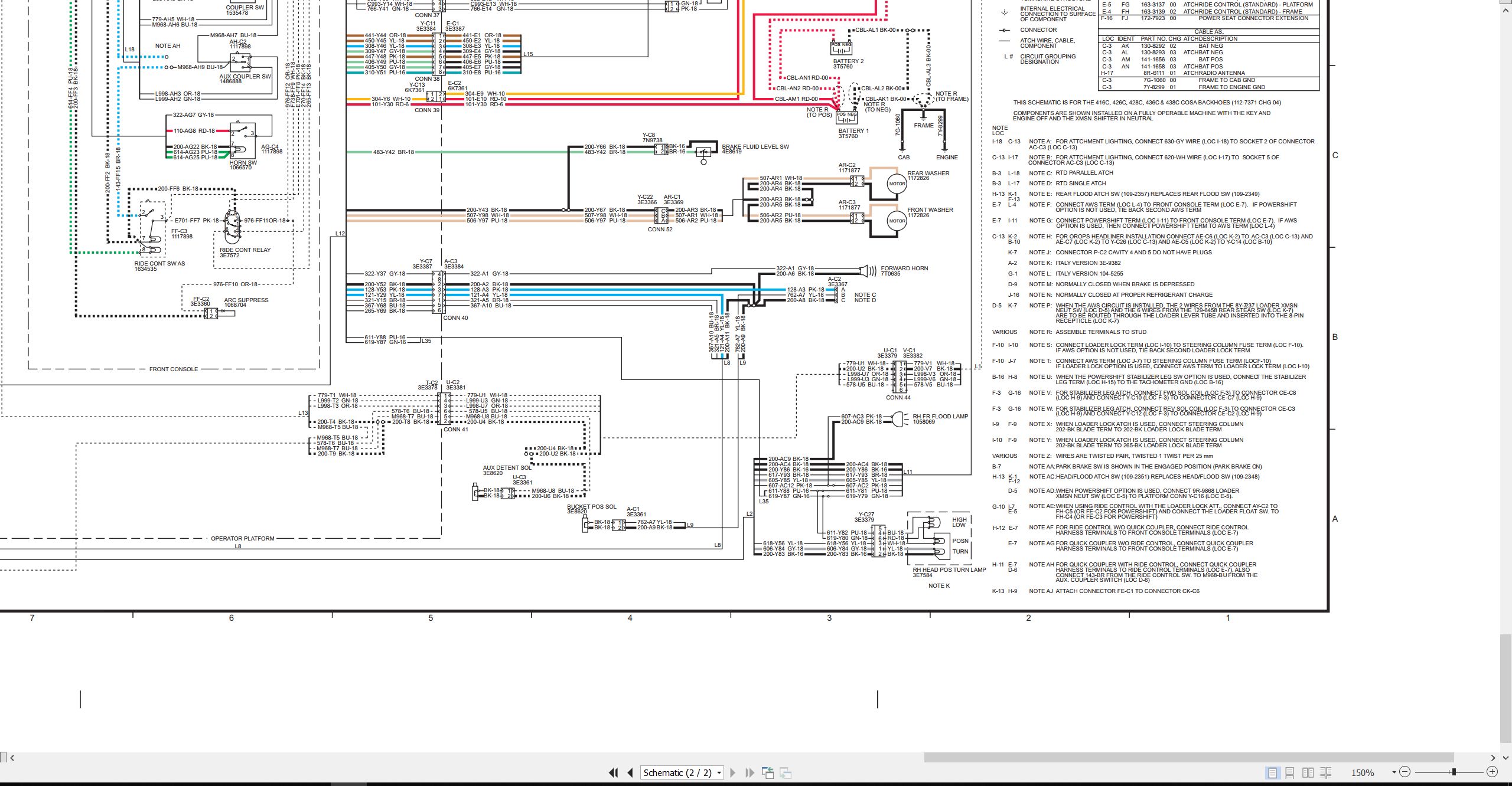 CAT Backhoe Loader 428C Electrical Hydraulic Schematic (2)