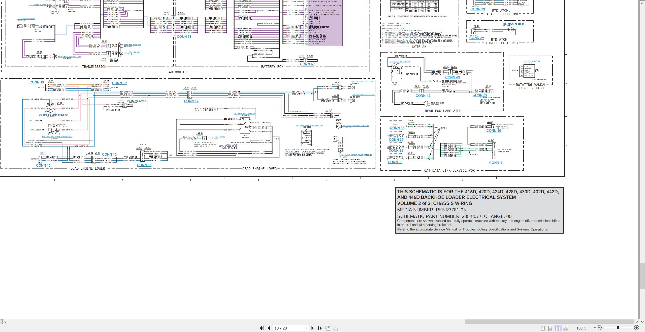 CAT Backhoe Loader 428D Electrical Hydraulic Schematic (2)
