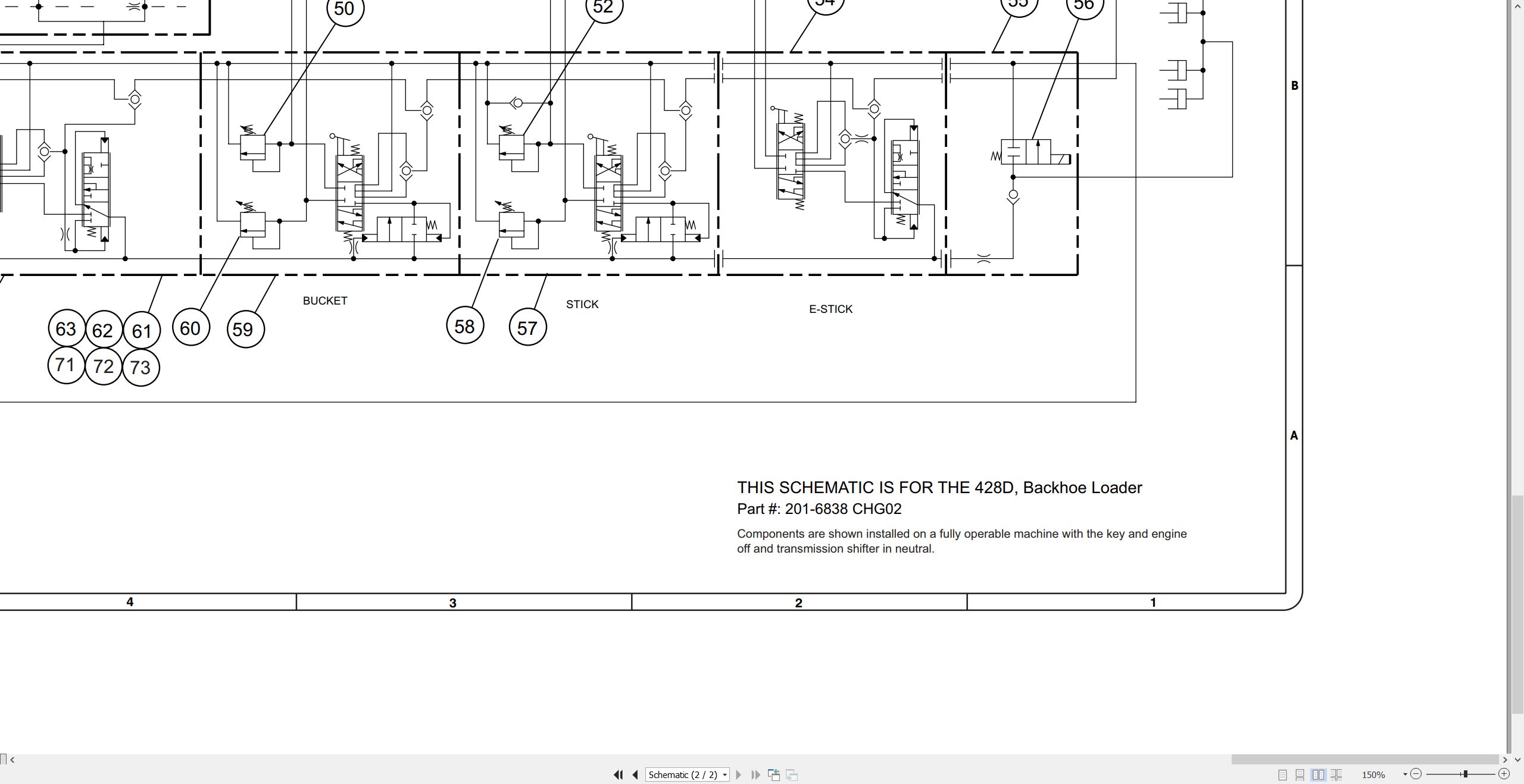 CAT Backhoe Loader 428D Electrical Hydraulic Schematic (3)