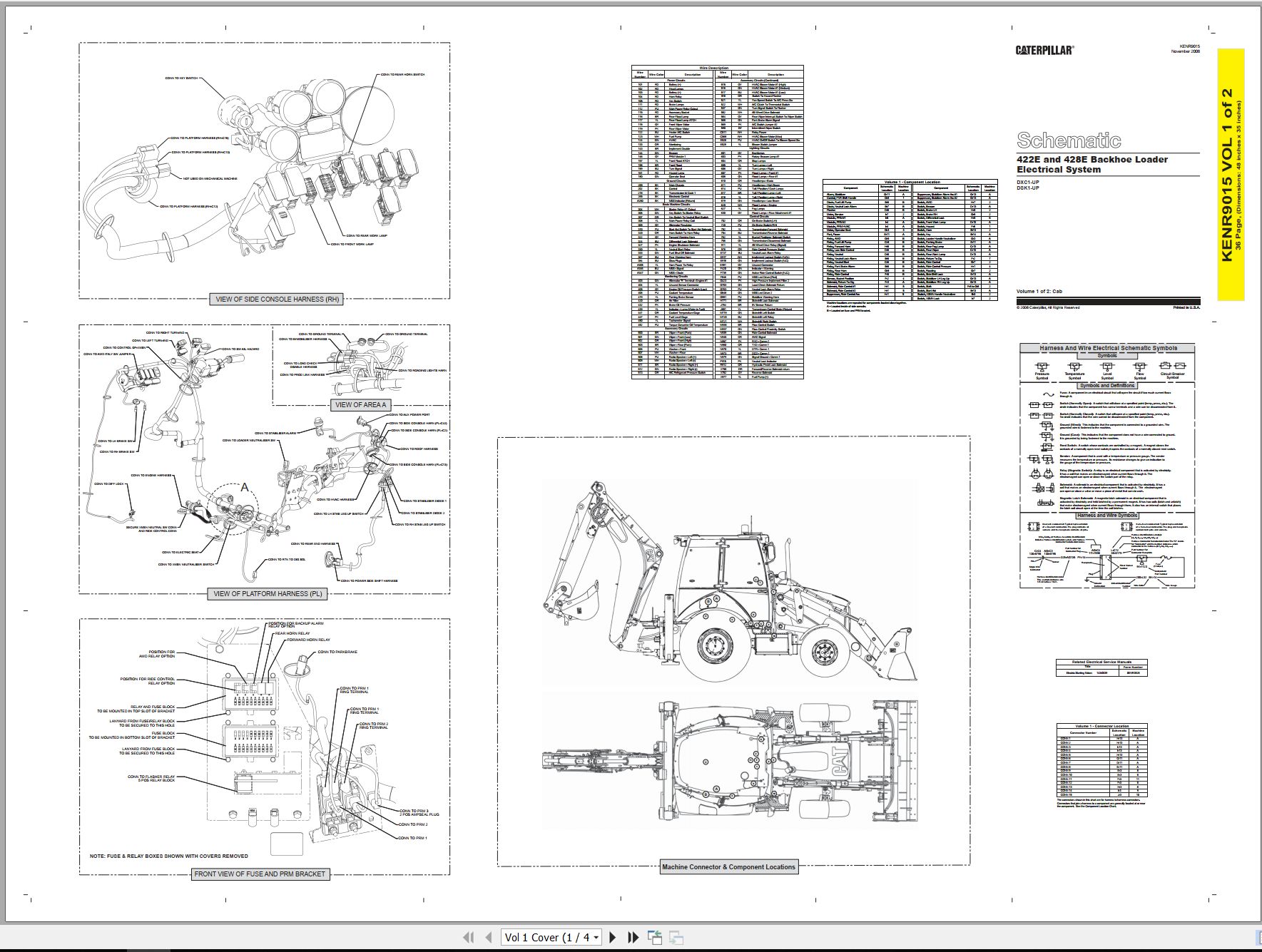 CAT Backhoe Loader 428E Electrical Hydraulic Schematic (1)