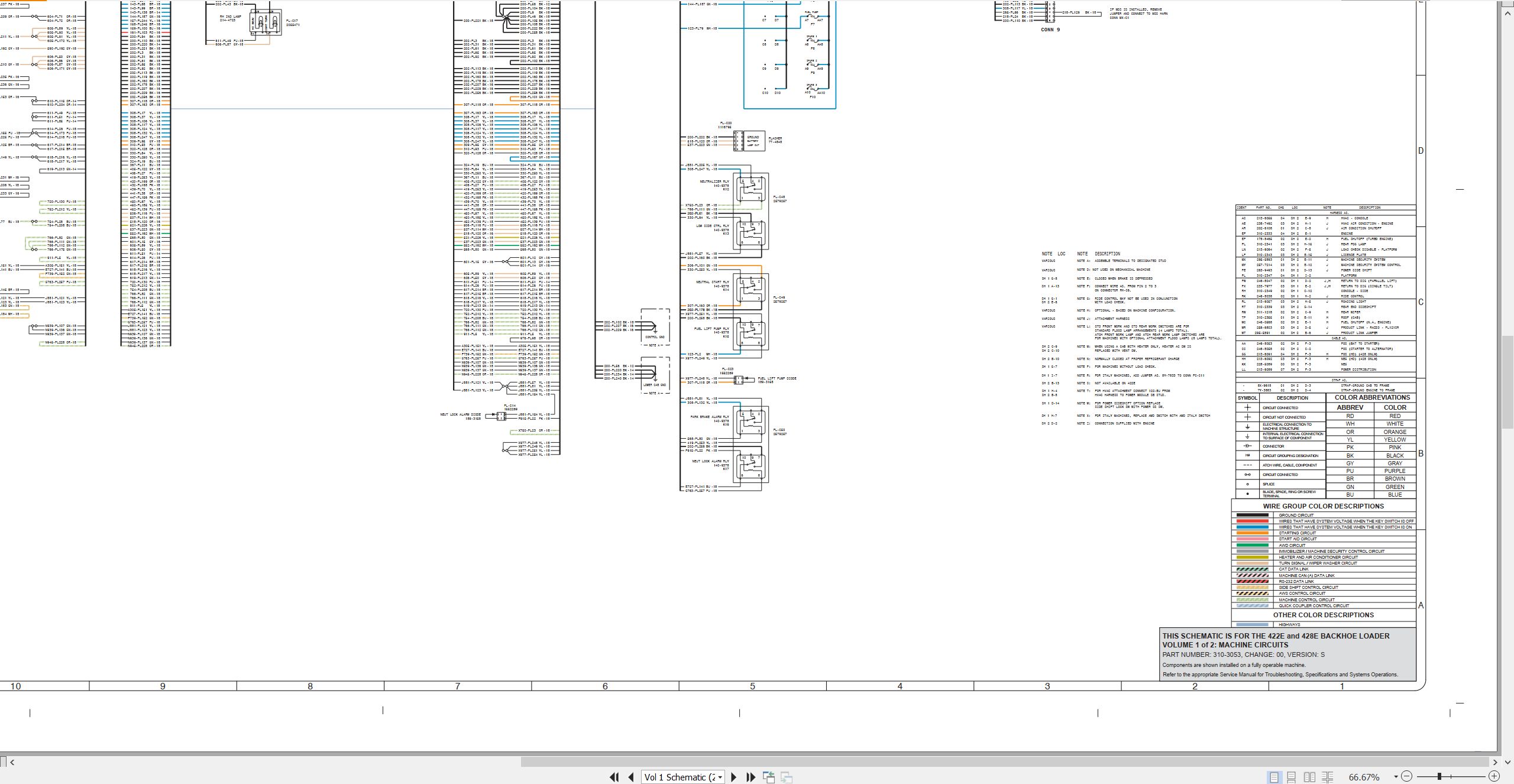 CAT Backhoe Loader 428E Electrical Hydraulic Schematic (2)