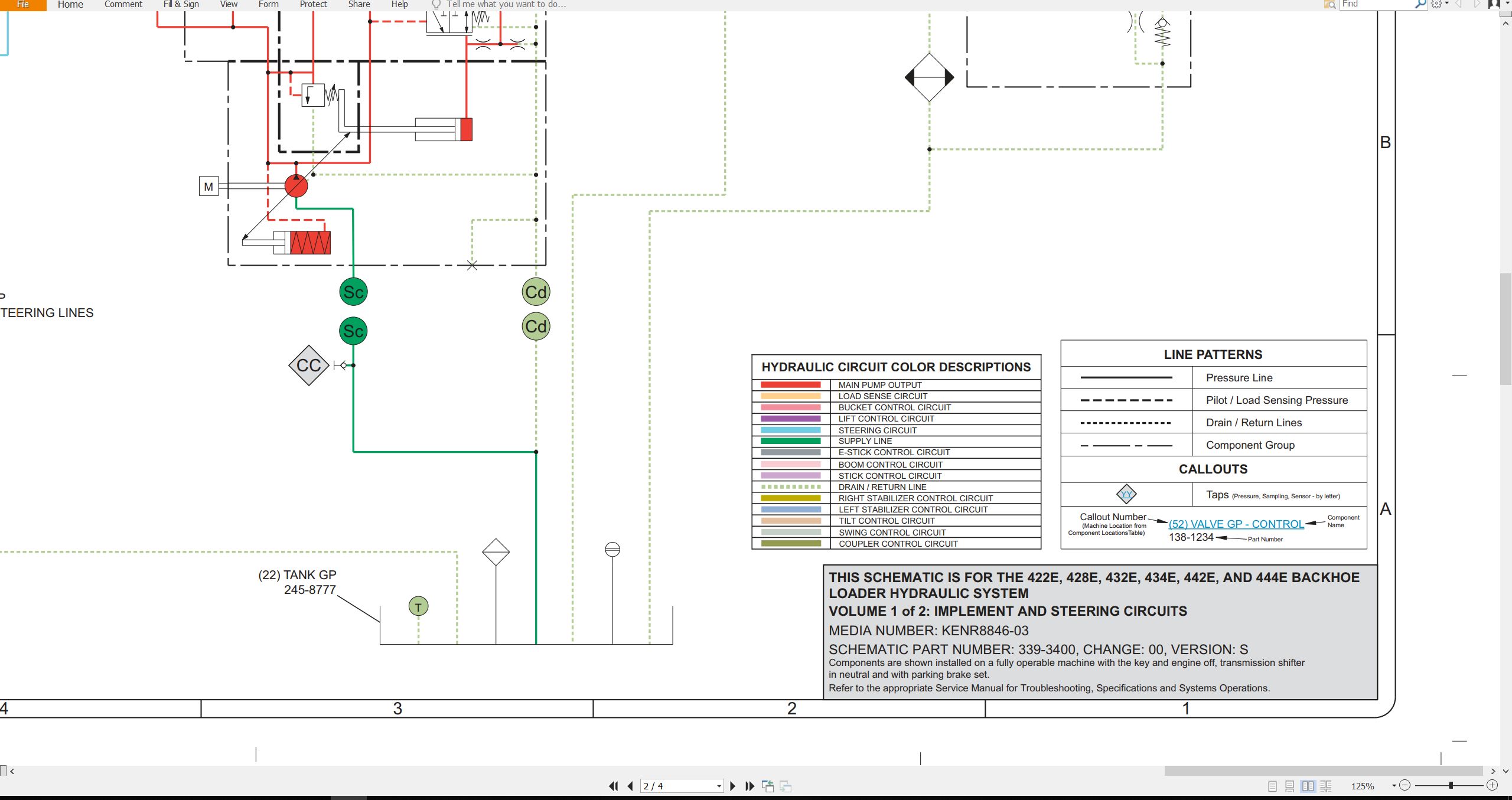 CAT Backhoe Loader 428E Electrical Hydraulic Schematic (3)