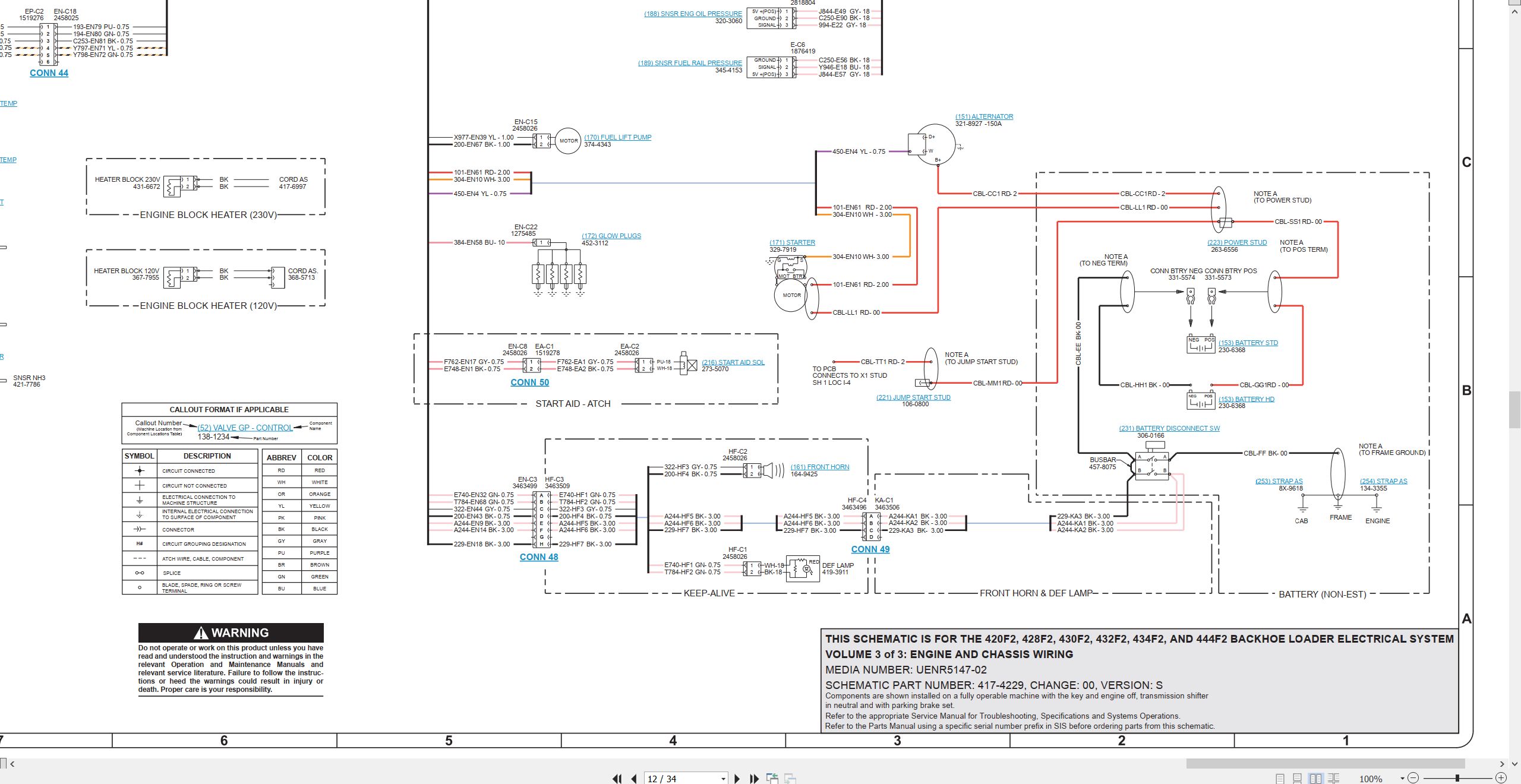 CAT Backhoe Loader 430F2 Electrical Hydraulic Schematic (2)