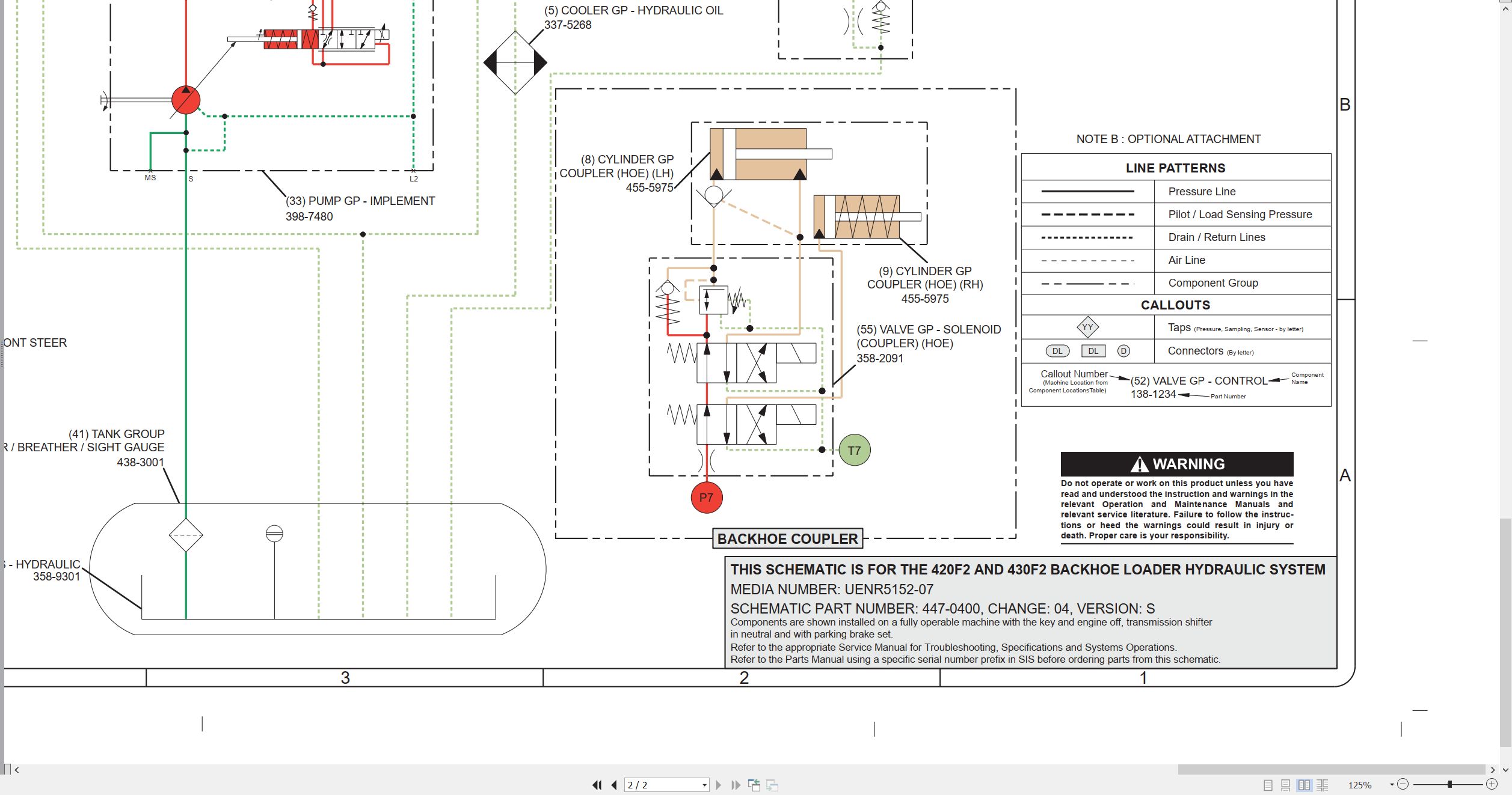 CAT Backhoe Loader 430F2 Electrical Hydraulic Schematic (3)