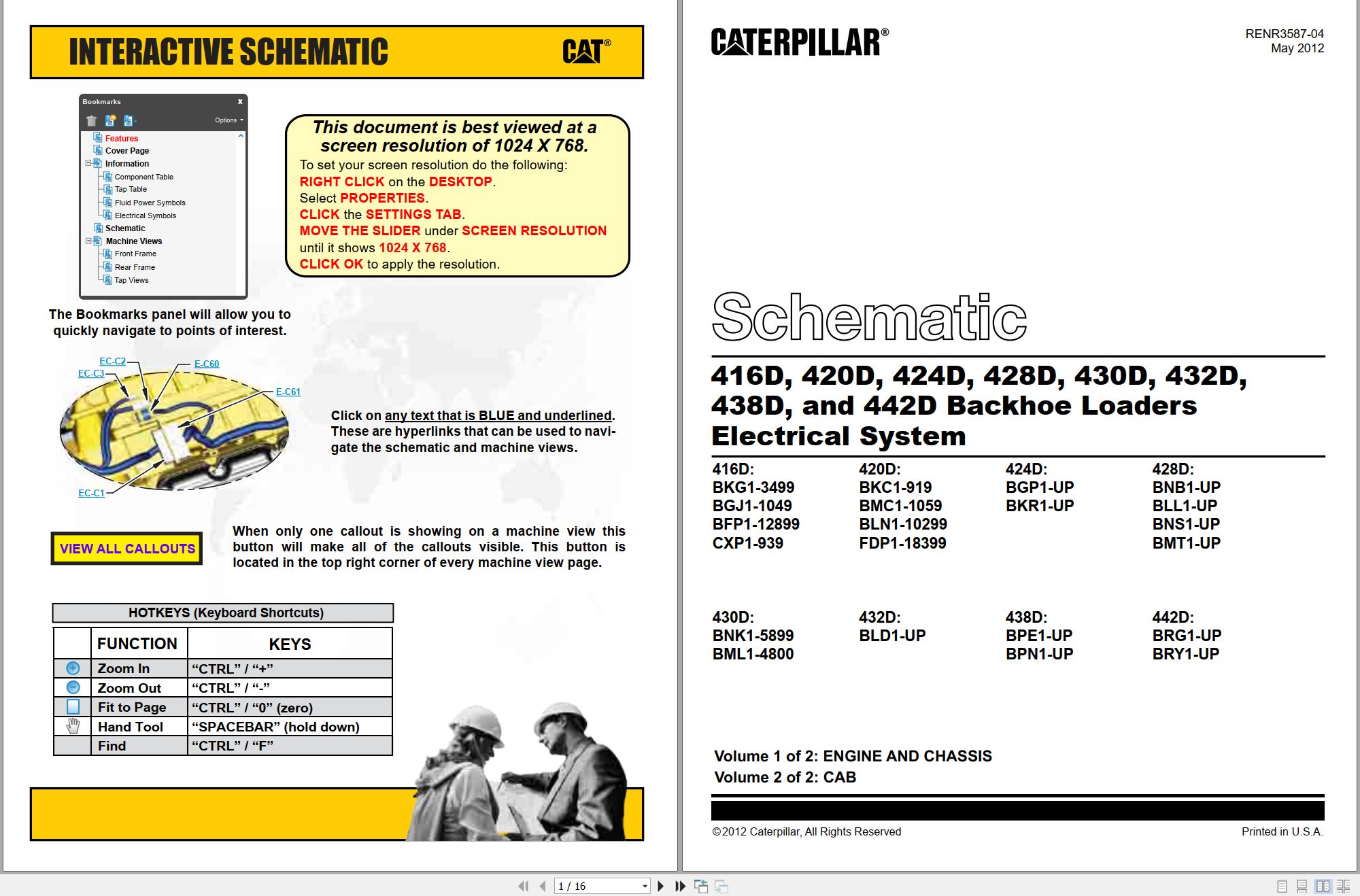 CAT Backhoe Loader 432D Electrical Hydraulic Schematic (1)