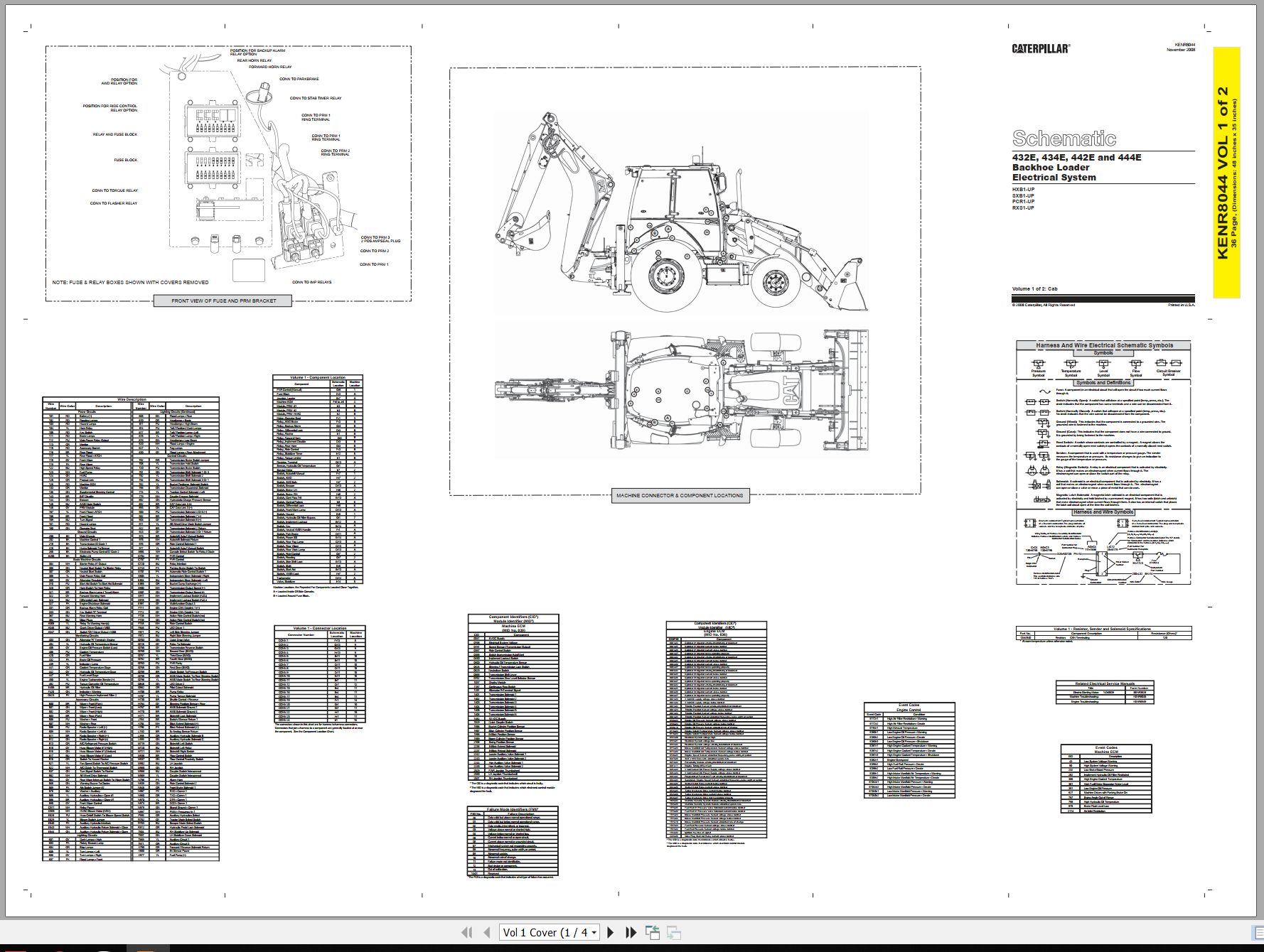 CAT Backhoe Loader 432E Electrical Hydraulic Schematic (1)