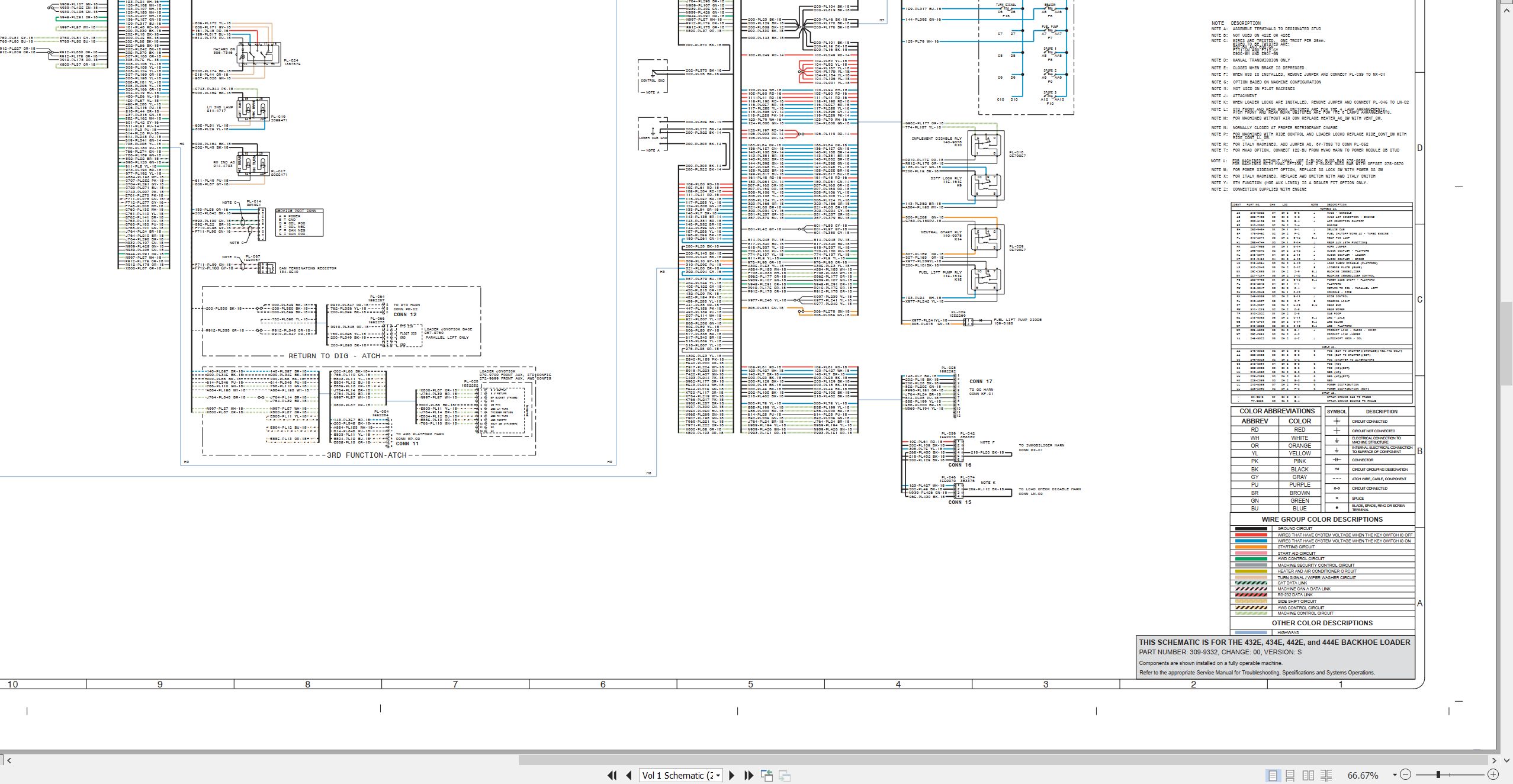 CAT Backhoe Loader 432E Electrical Hydraulic Schematic (2)