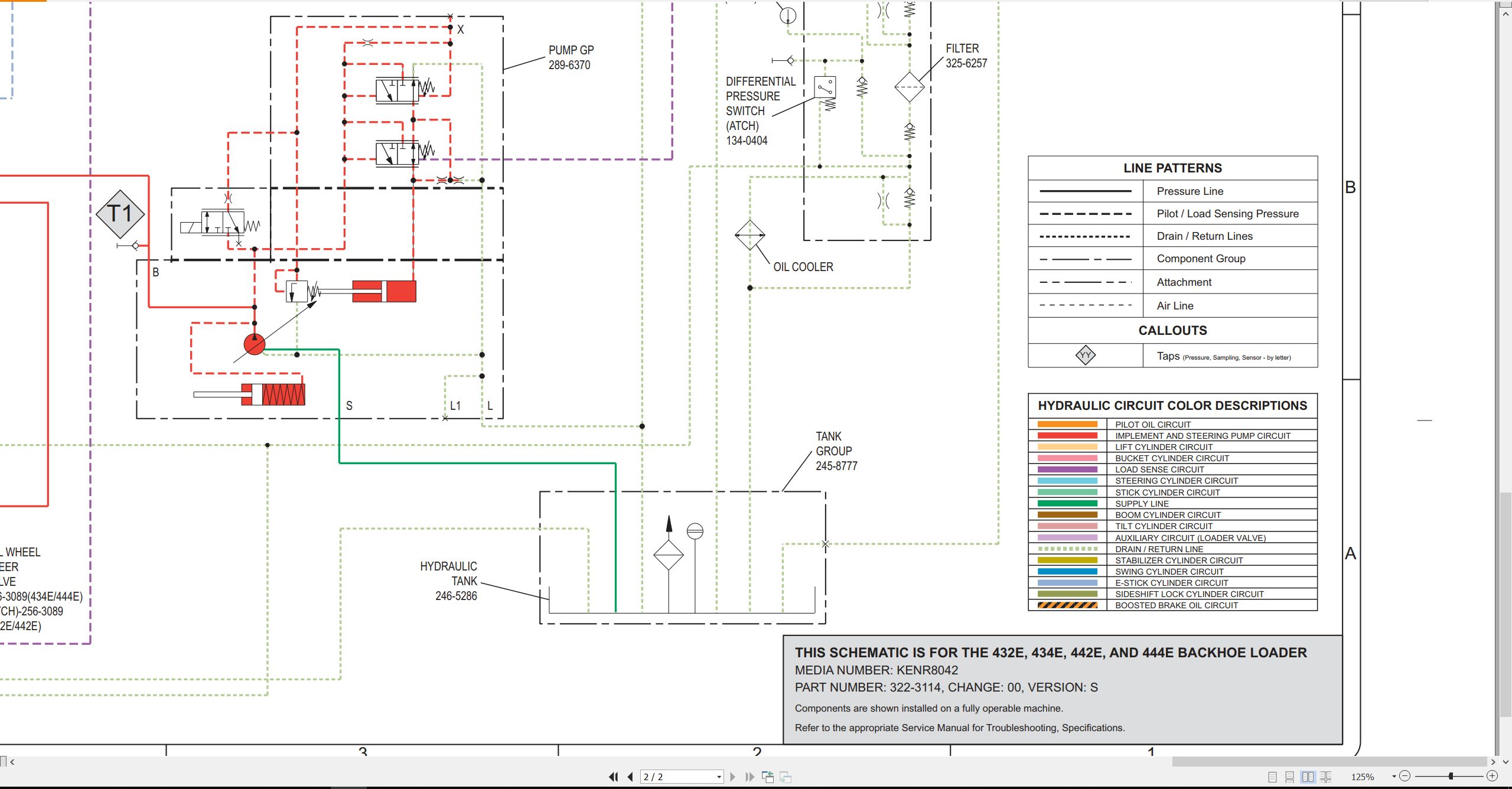 CAT Backhoe Loader 432E Electrical Hydraulic Schematic (3)