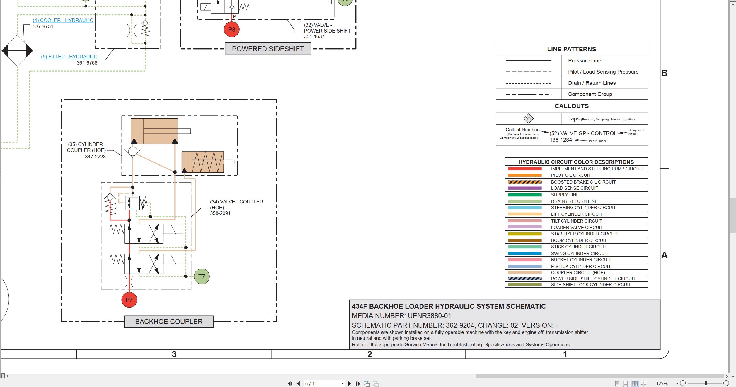 CAT Backhoe Loader 434F Electrical Hydraulic Schematic (3)