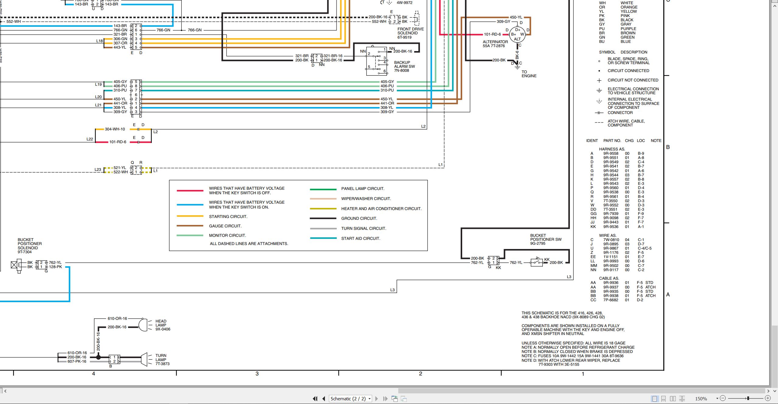 CAT Backhoe Loader 436 II Electrical Schematic (2)
