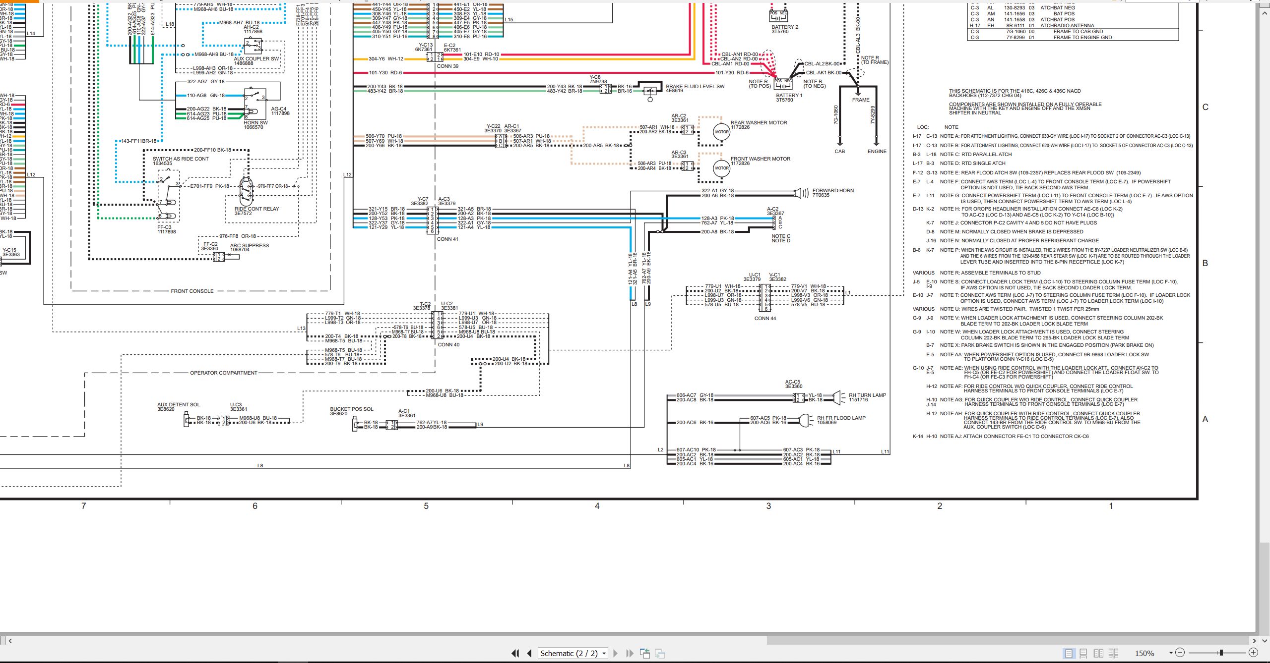CAT Backhoe Loader 436C Electrical Hydraulic Schematic (2)