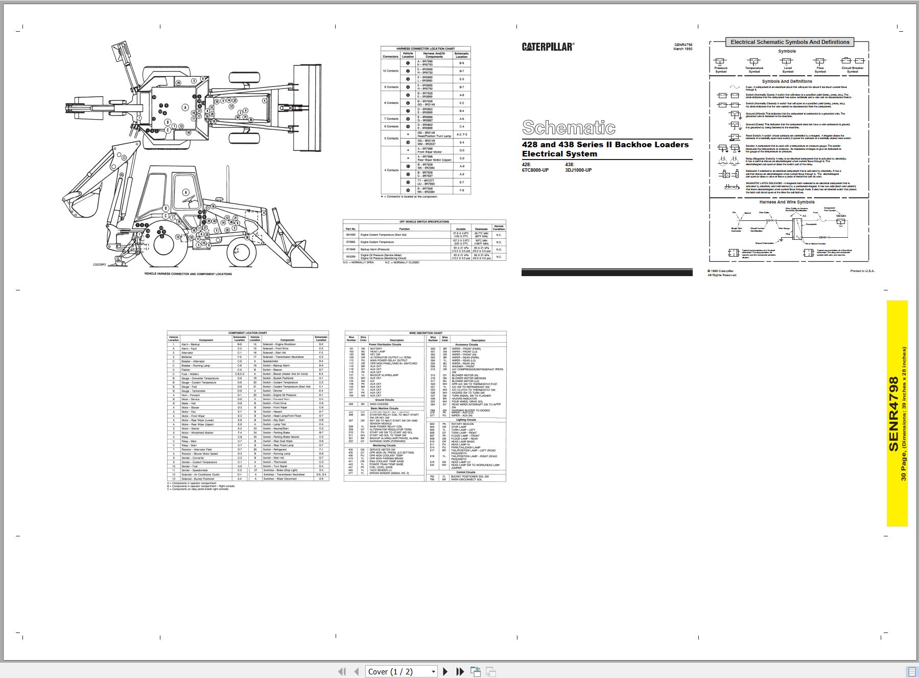 CAT Backhoe Loader 438 II Electrical Schematic (1)