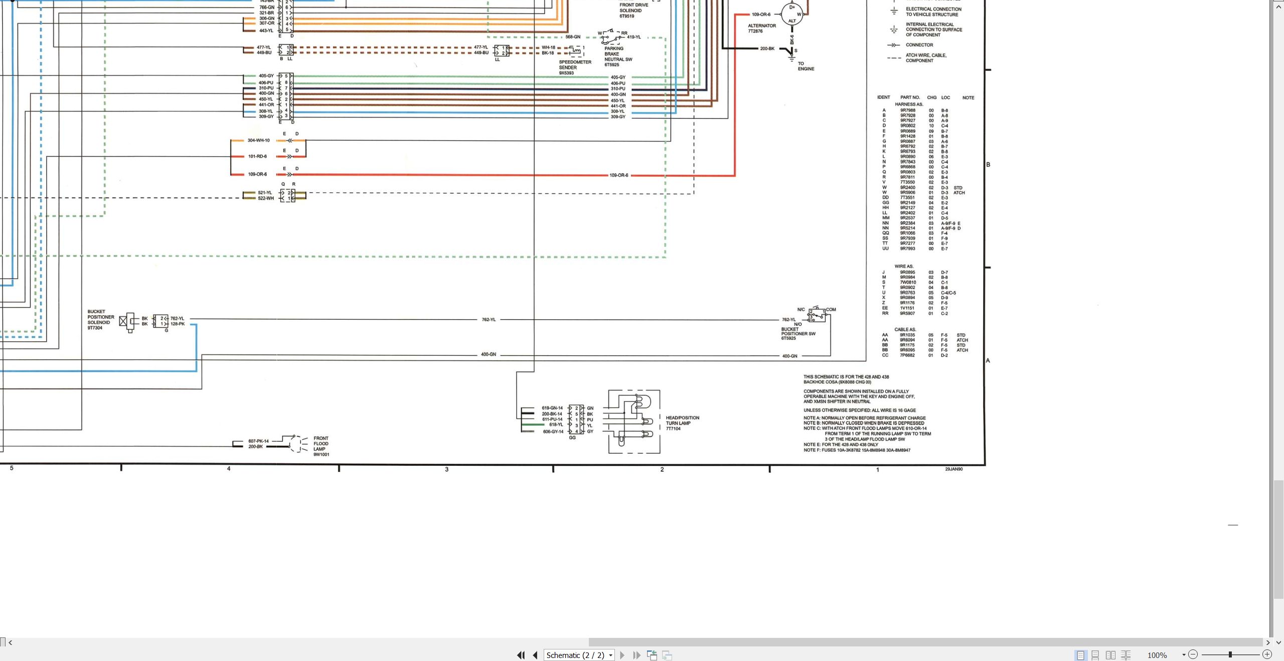 CAT Backhoe Loader 438 II Electrical Schematic (2)