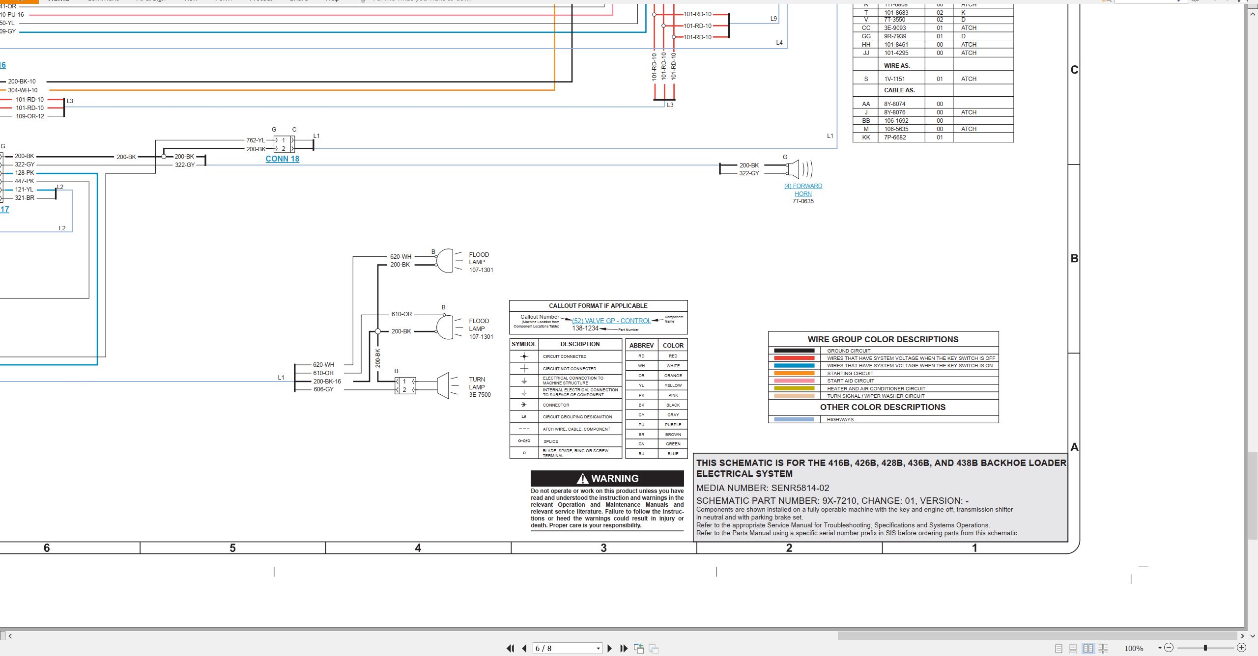 CAT Backhoe Loader 438B Electrical Schematic (2)