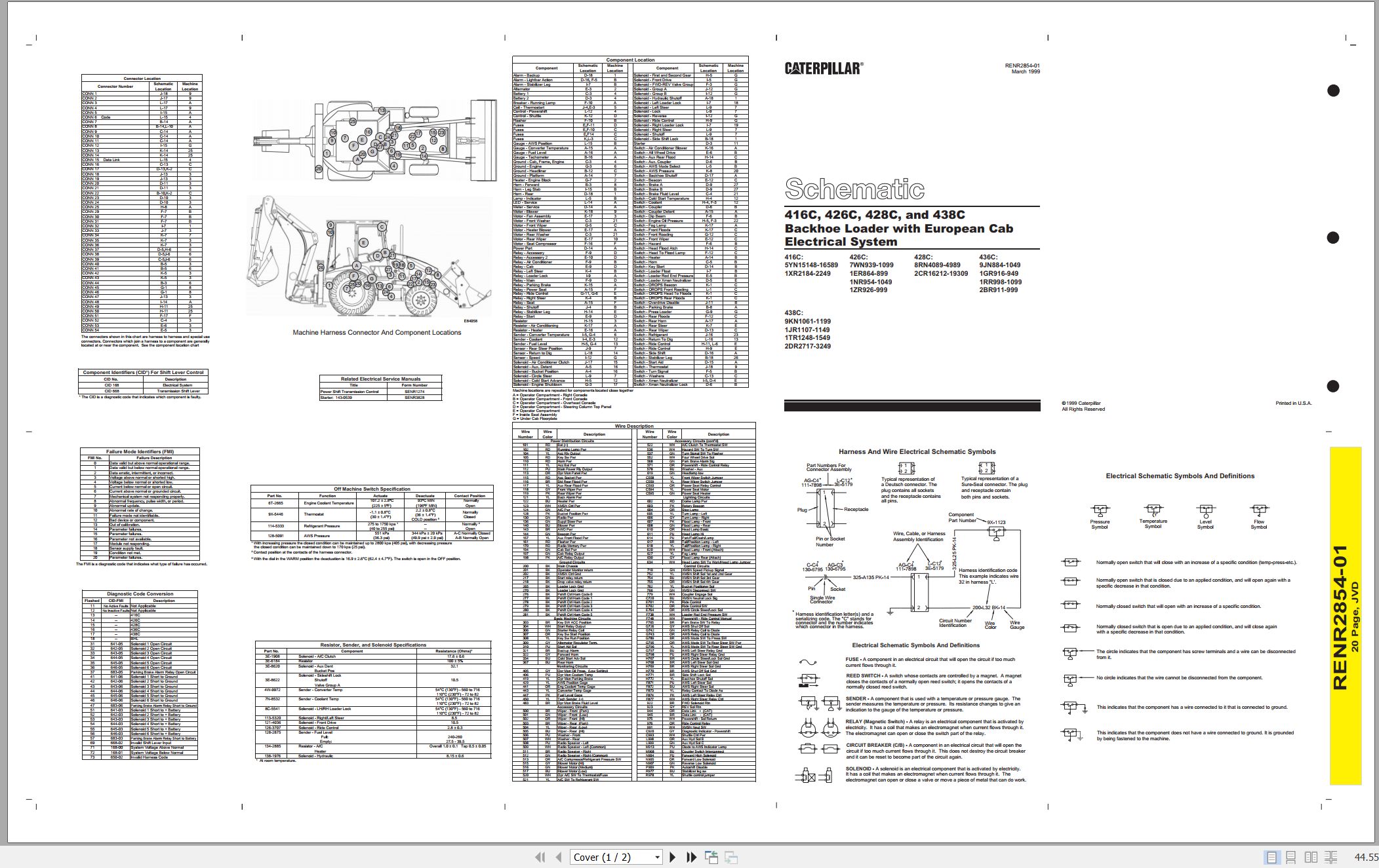 CAT Backhoe Loader 438C Electrical Schematic (1)