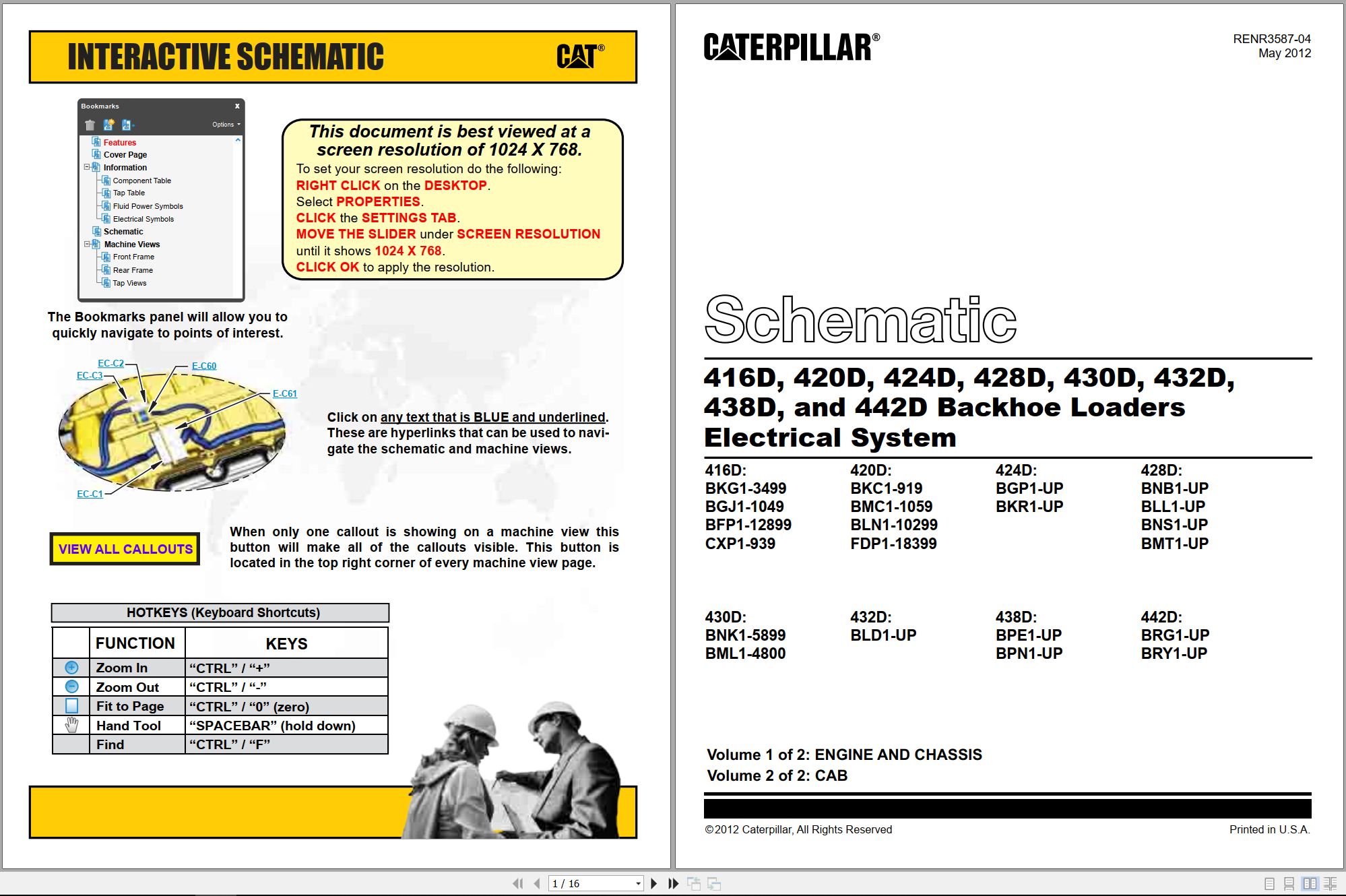 CAT Backhoe Loader 438D Electrical Hydraulic Schematic (1)