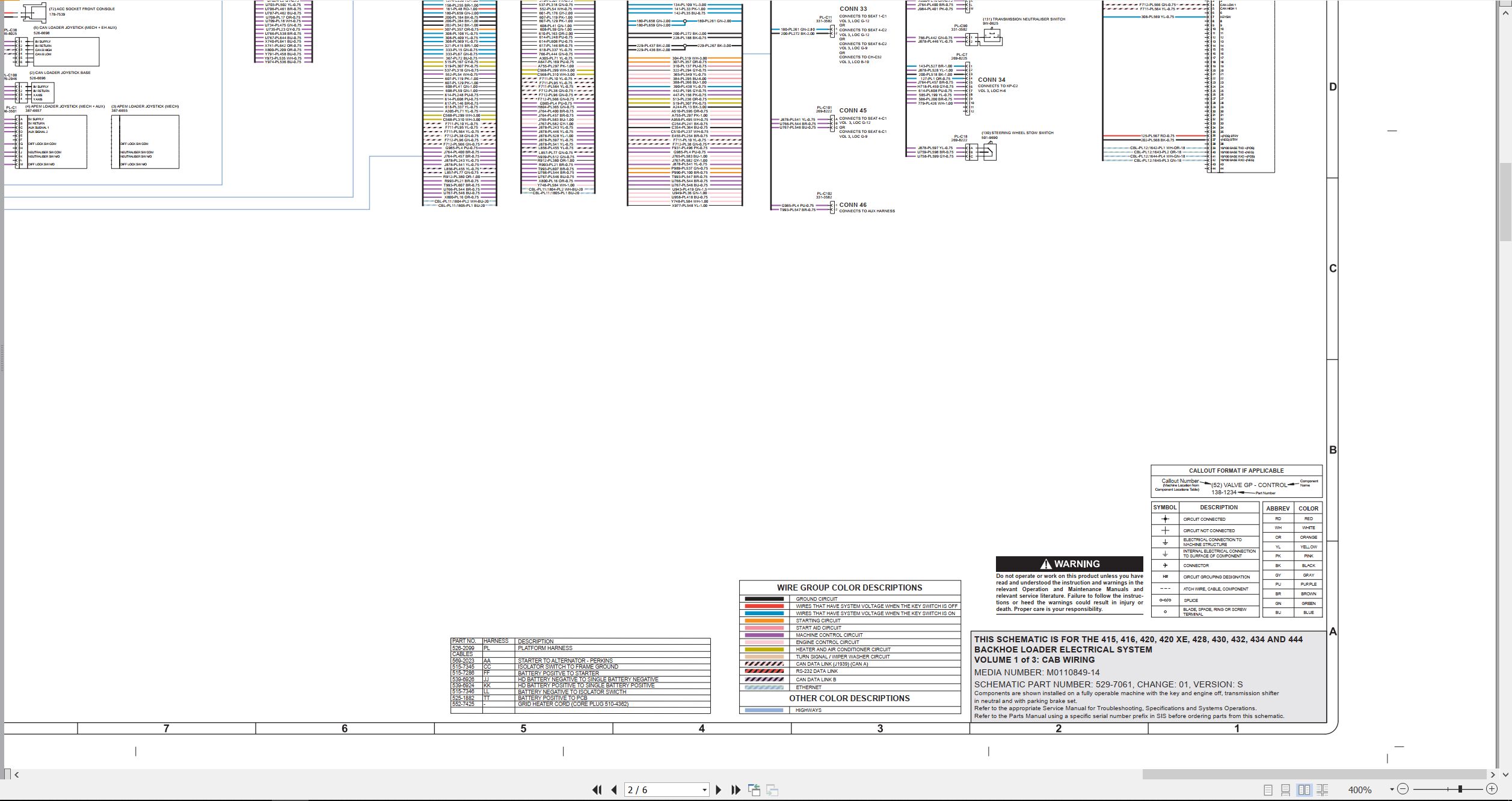 CAT Backhoe Loader 440 Electrical Hydraulic Schematic (2)