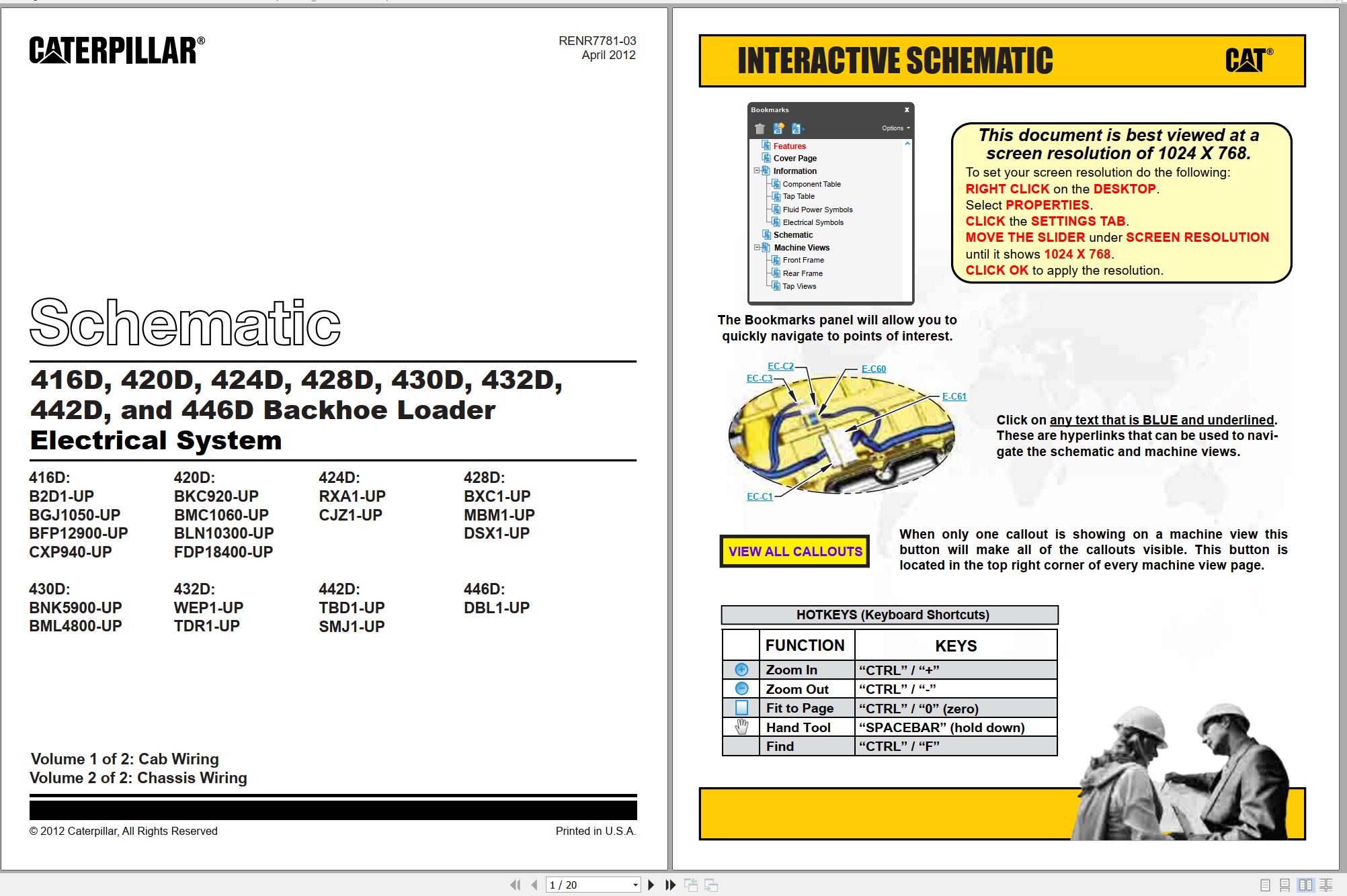 CAT Backhoe Loader 442D Electrical Hydraulic Schematic (1)
