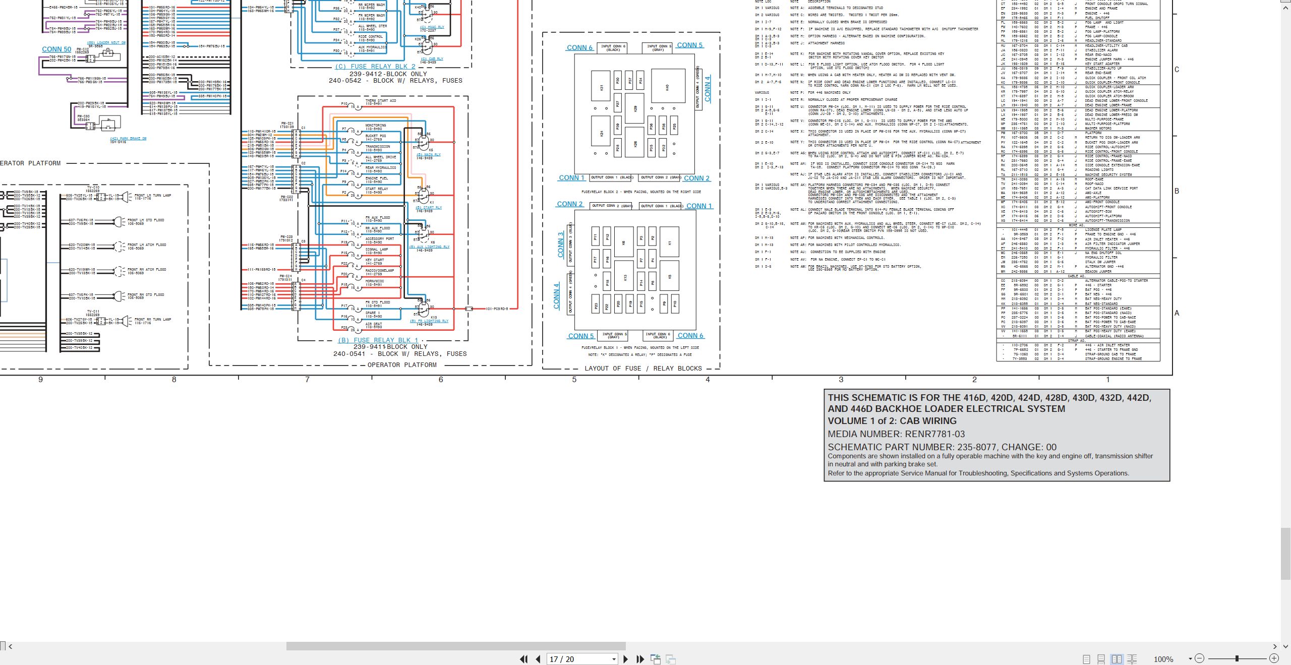 CAT Backhoe Loader 442D Electrical Hydraulic Schematic (2)