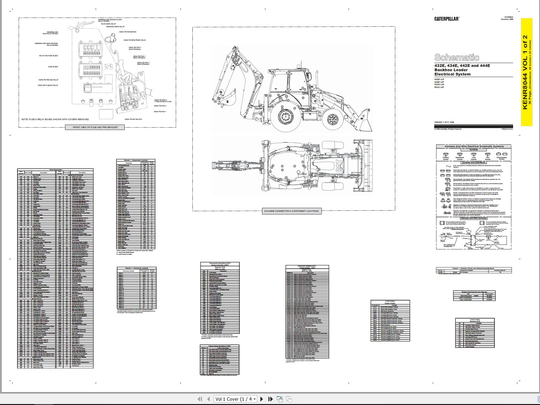 CAT Backhoe Loader 442E Electrical Hydraulic Schematic (1)