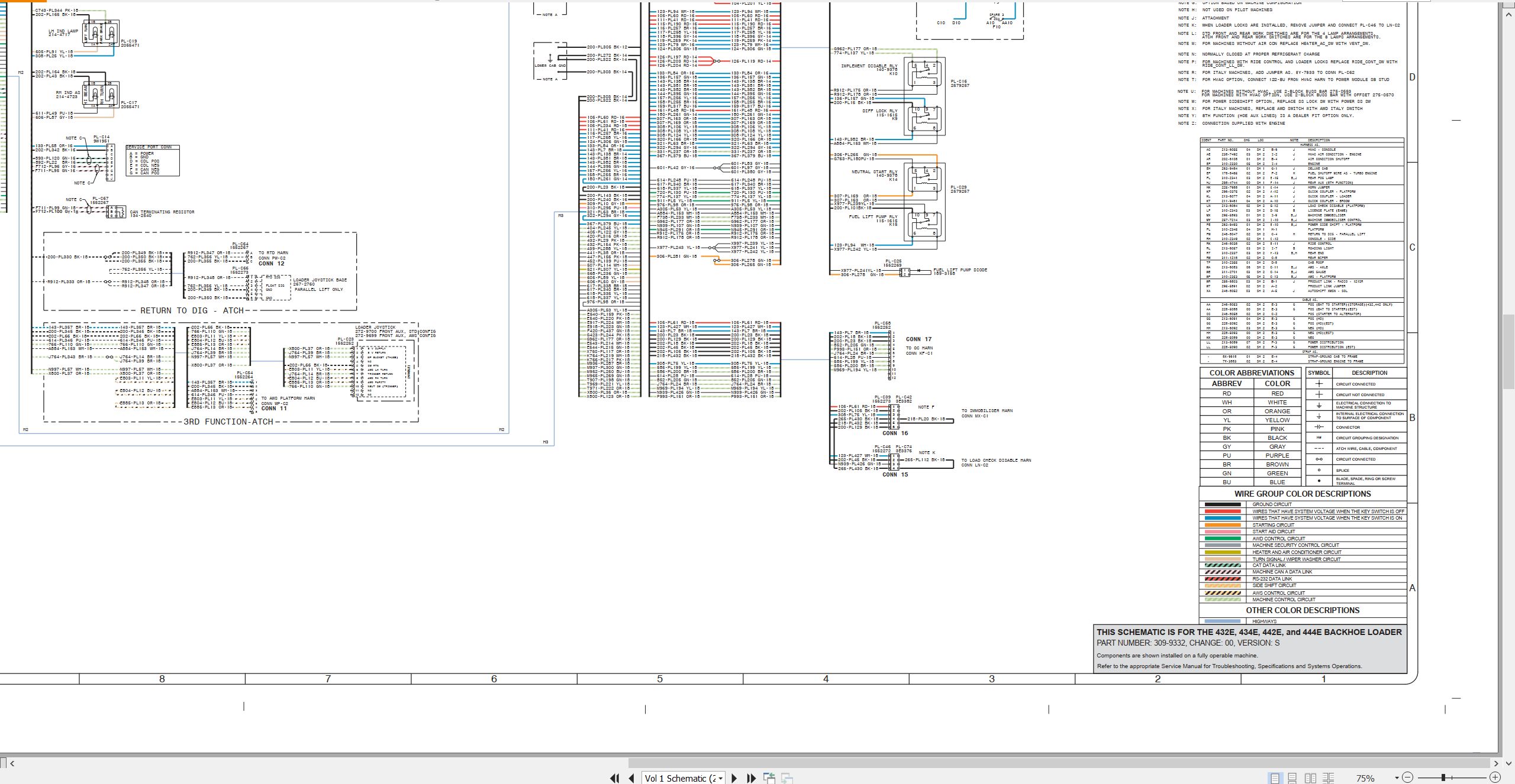 CAT Backhoe Loader 442E Electrical Hydraulic Schematic (2)