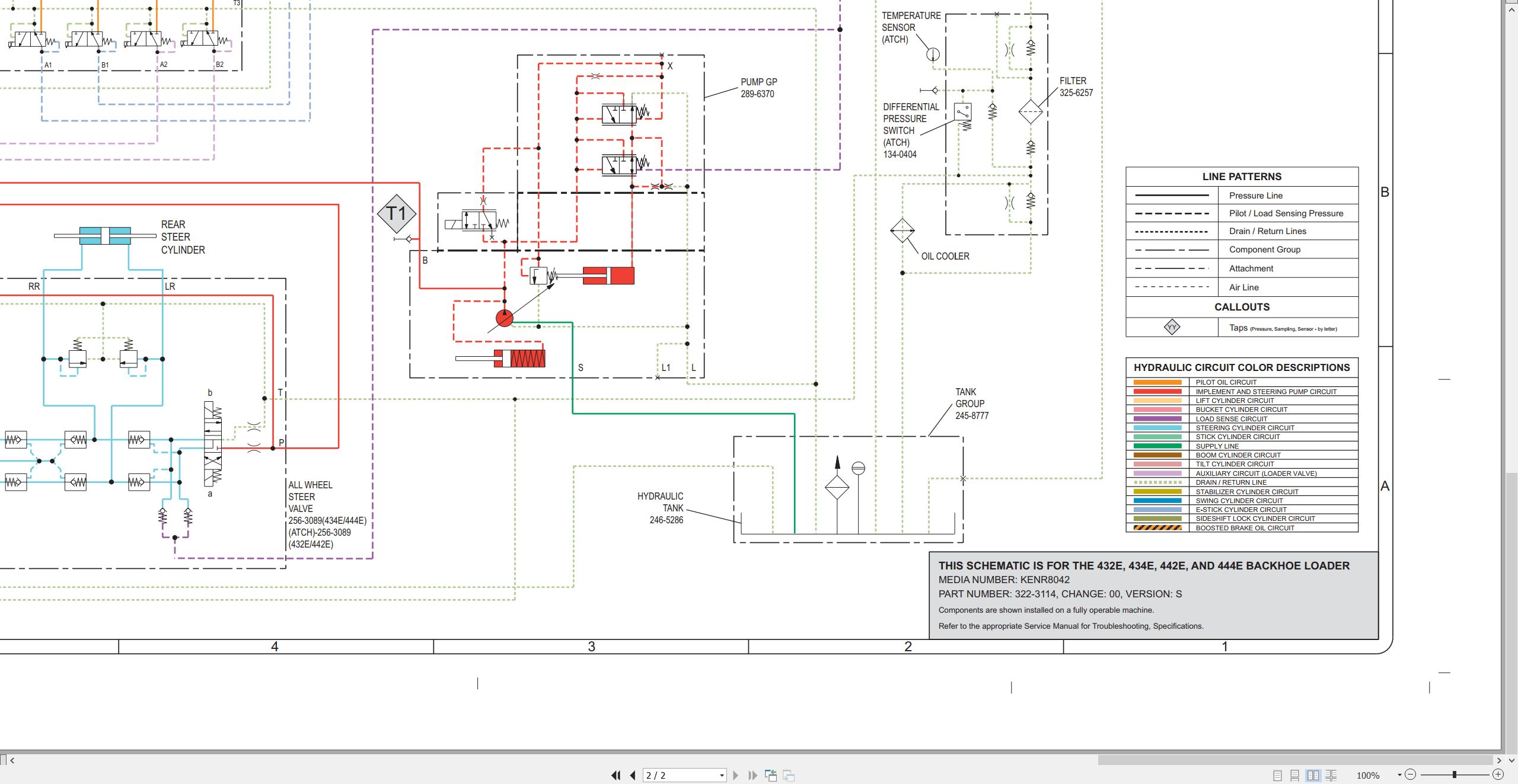 CAT Backhoe Loader 442E Electrical Hydraulic Schematic (3)
