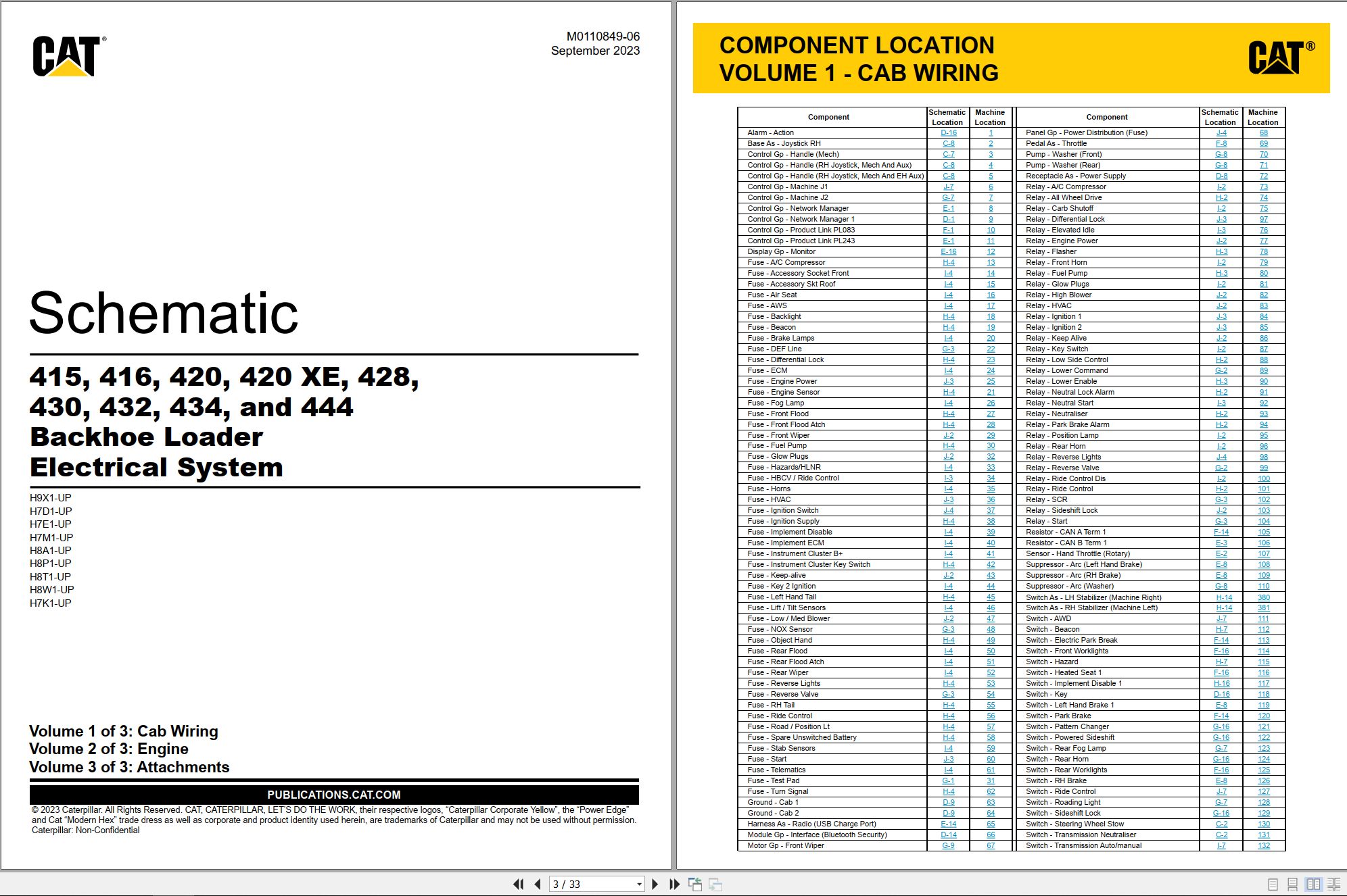 CAT Backhoe Loader 444 Electrical Hydraulic Schematic (1)